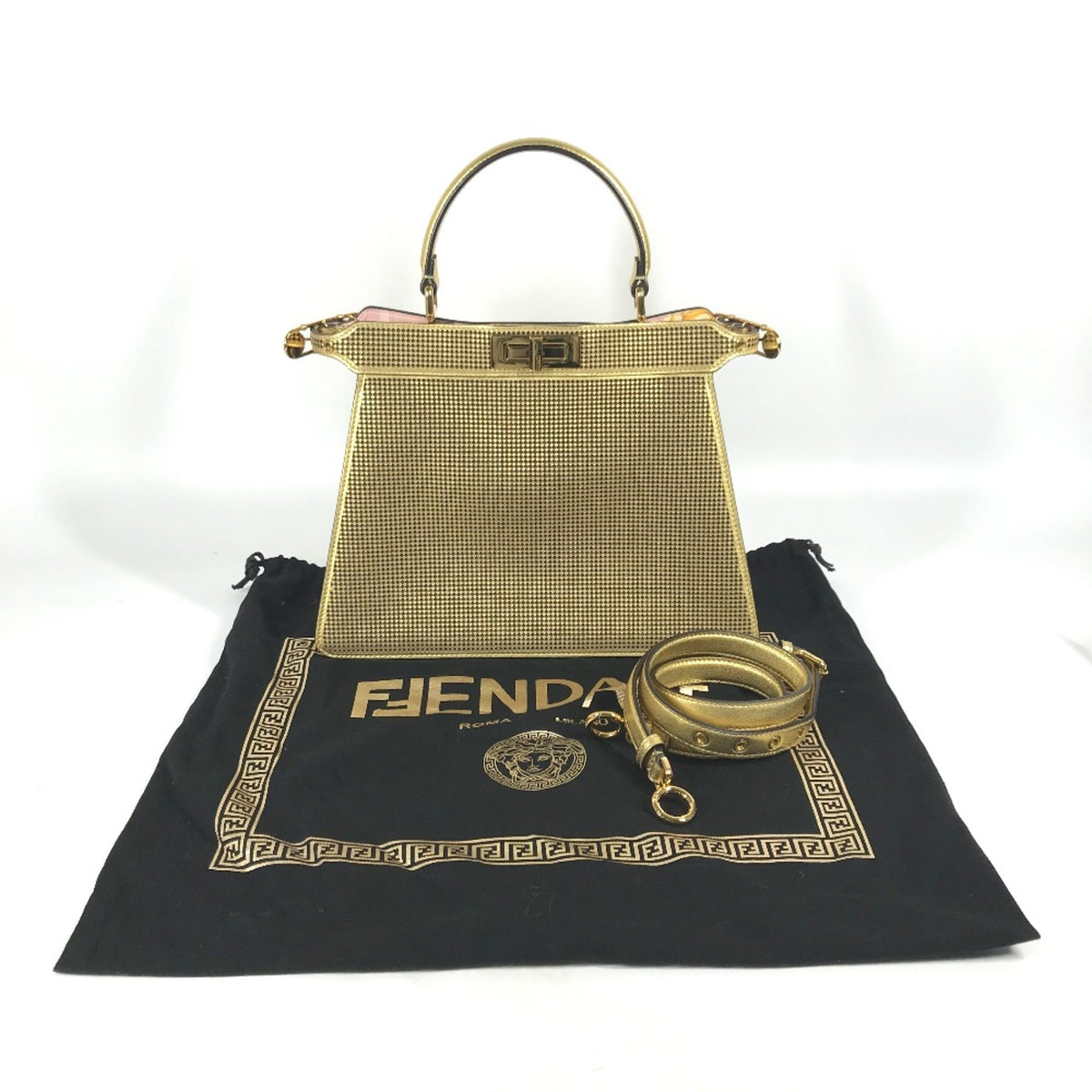 Fendi Gold Leather Handbag (Pre-Owned)