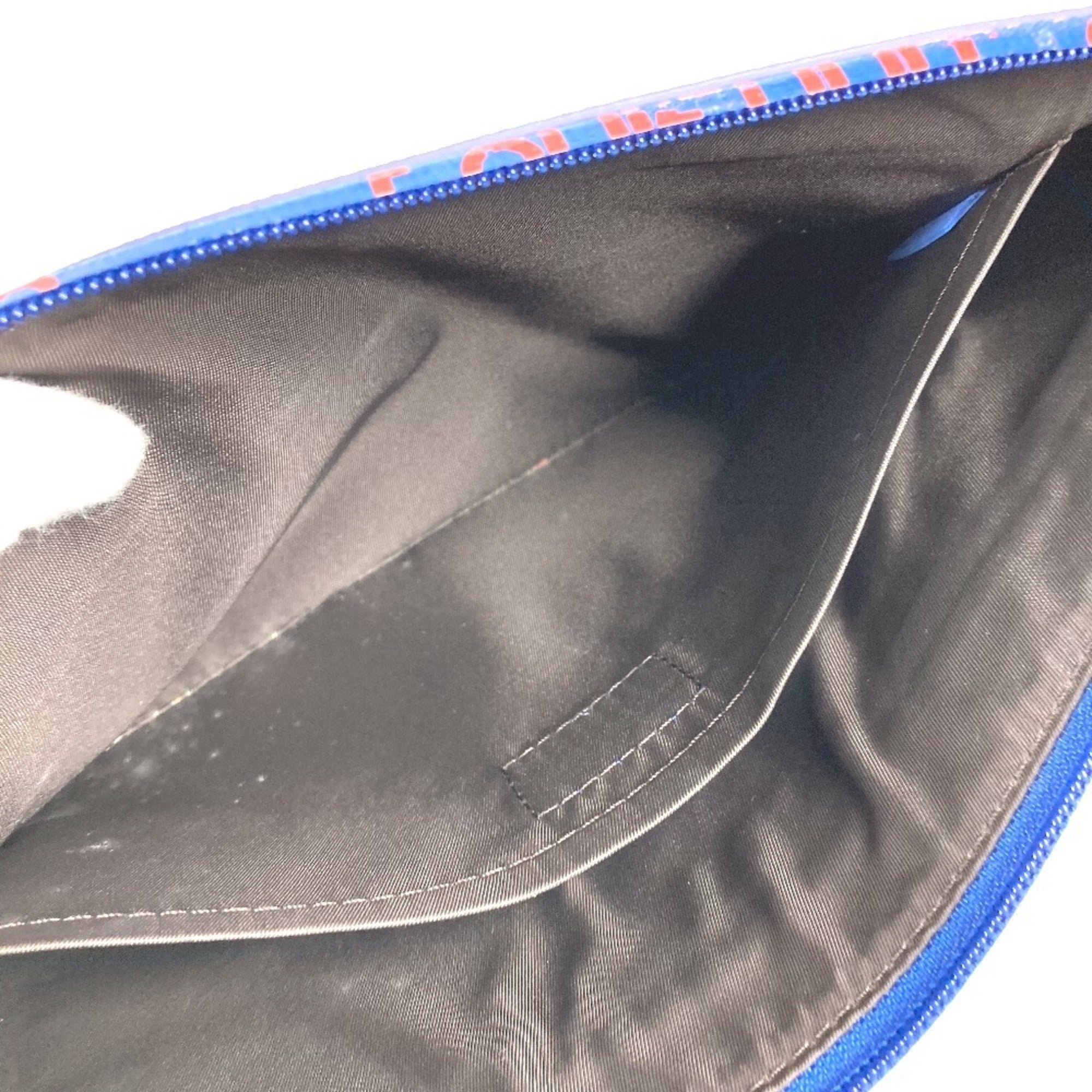Louis Vuitton Blue Brown Red Color Monogram Canvas Clutch Bag Handbag Pochette Pouch (Pre-Owned)