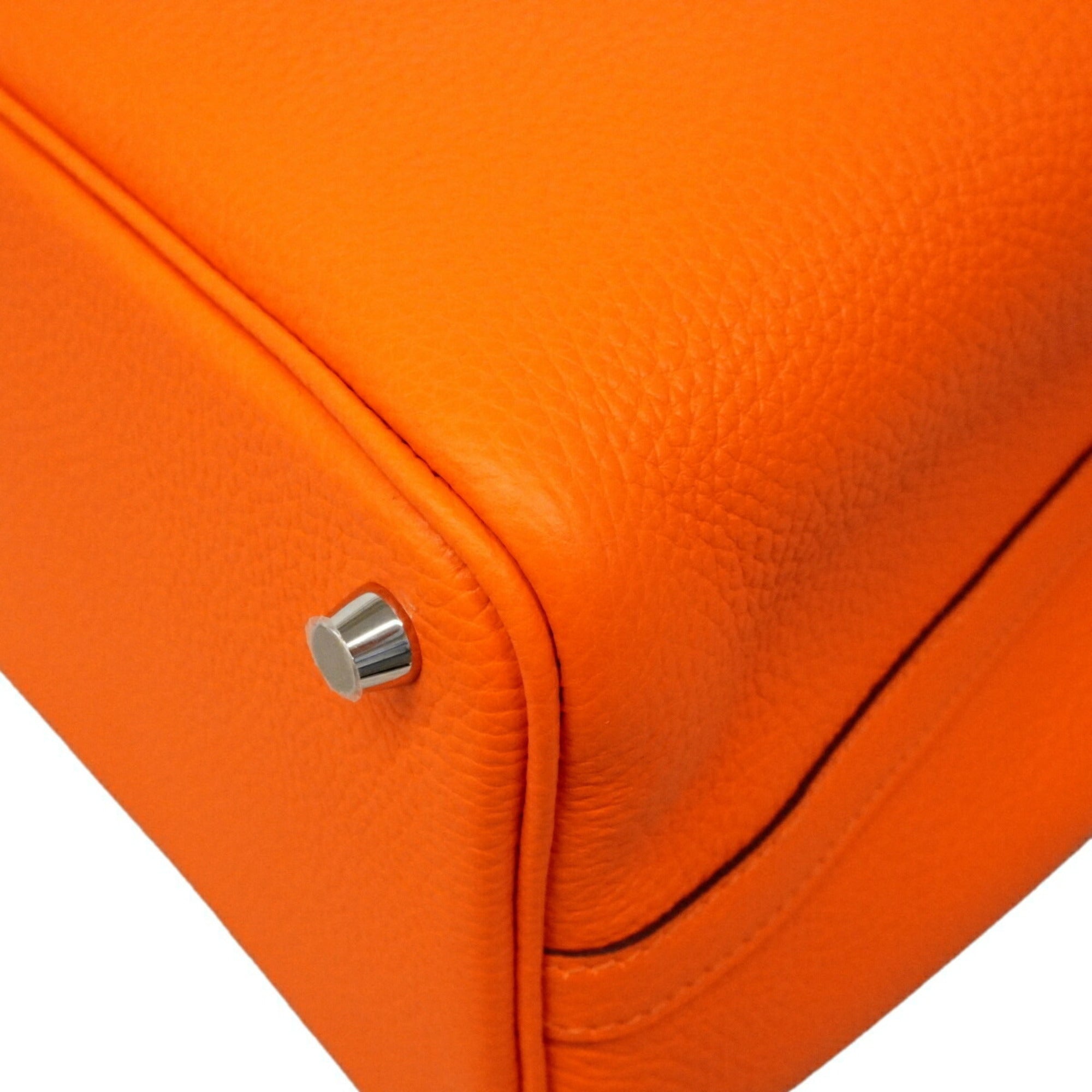 Hermes Orange Taurillon Clemence Leather Swift Leather Handbag (Pre-Owned)