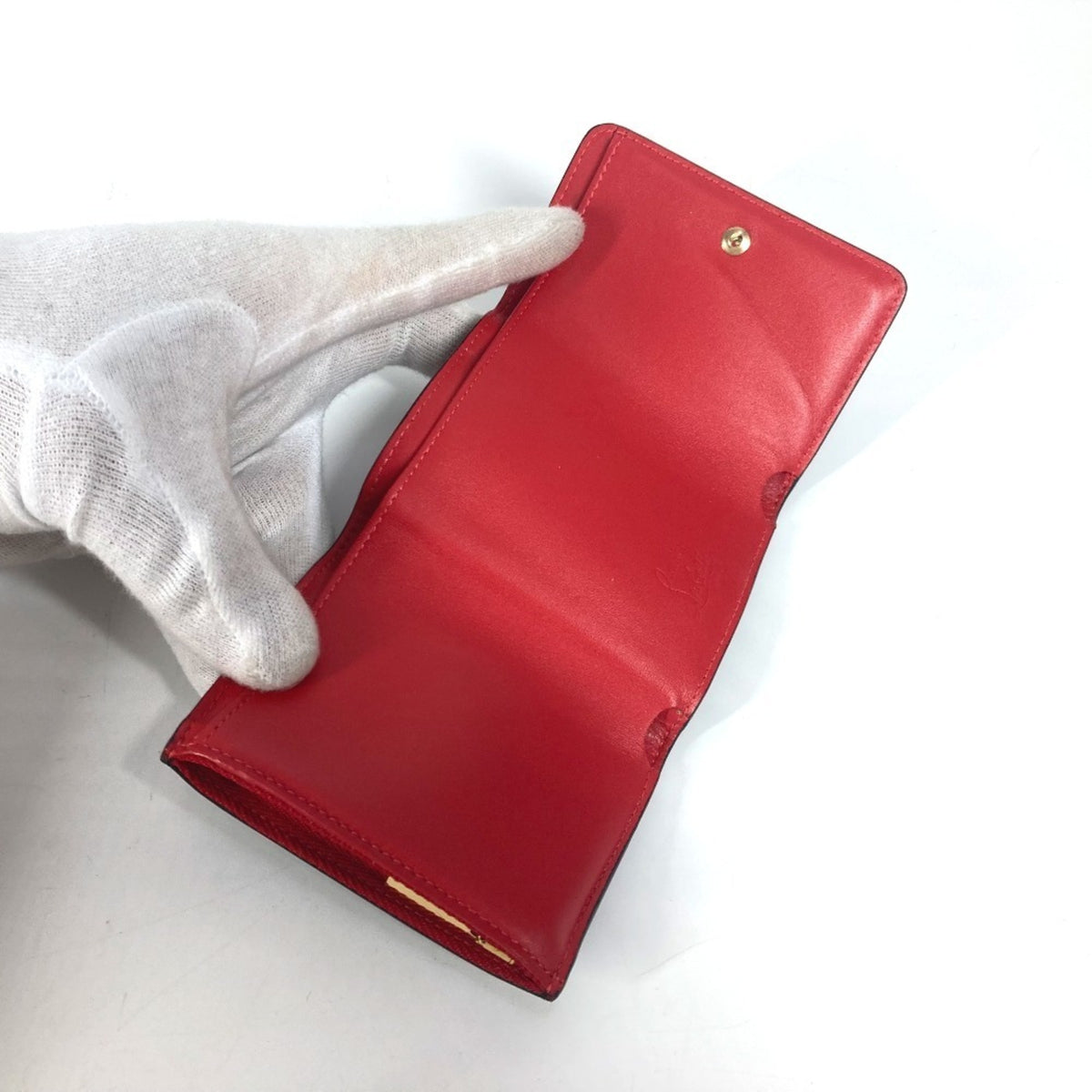 Christian Louboutin Black Multi-Color Leather Wallet (Tri-Fold) (Pre-Owned)