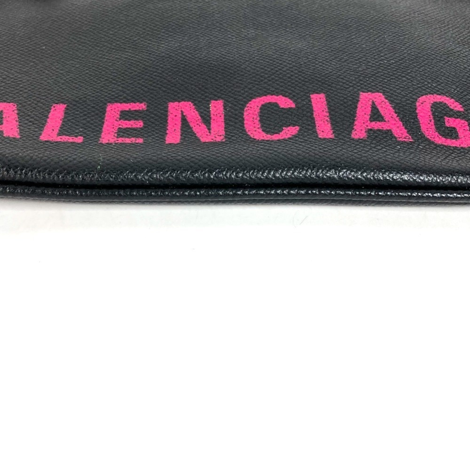Balenciaga Black Pink Leather Clutch Bag Handbag (Pre-Owned)