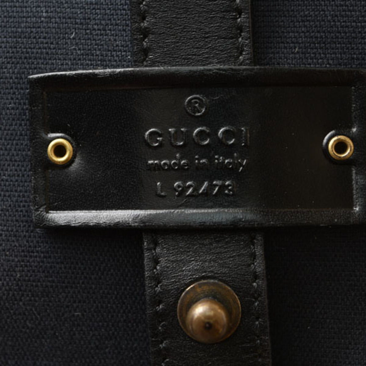Gucci Black Cotton Canvas Shoulder Bag Sling Bag (Pre-Owned)
