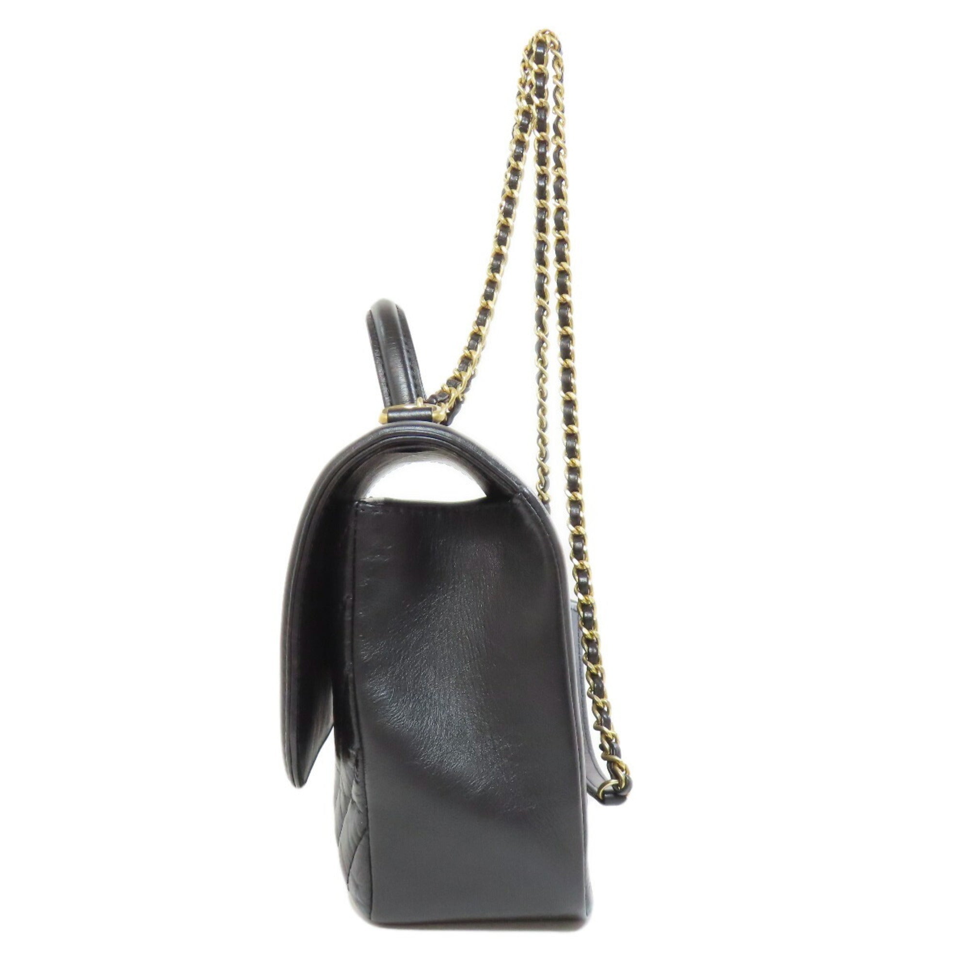 Chanel Black Leather Handbag (Pre-Owned)