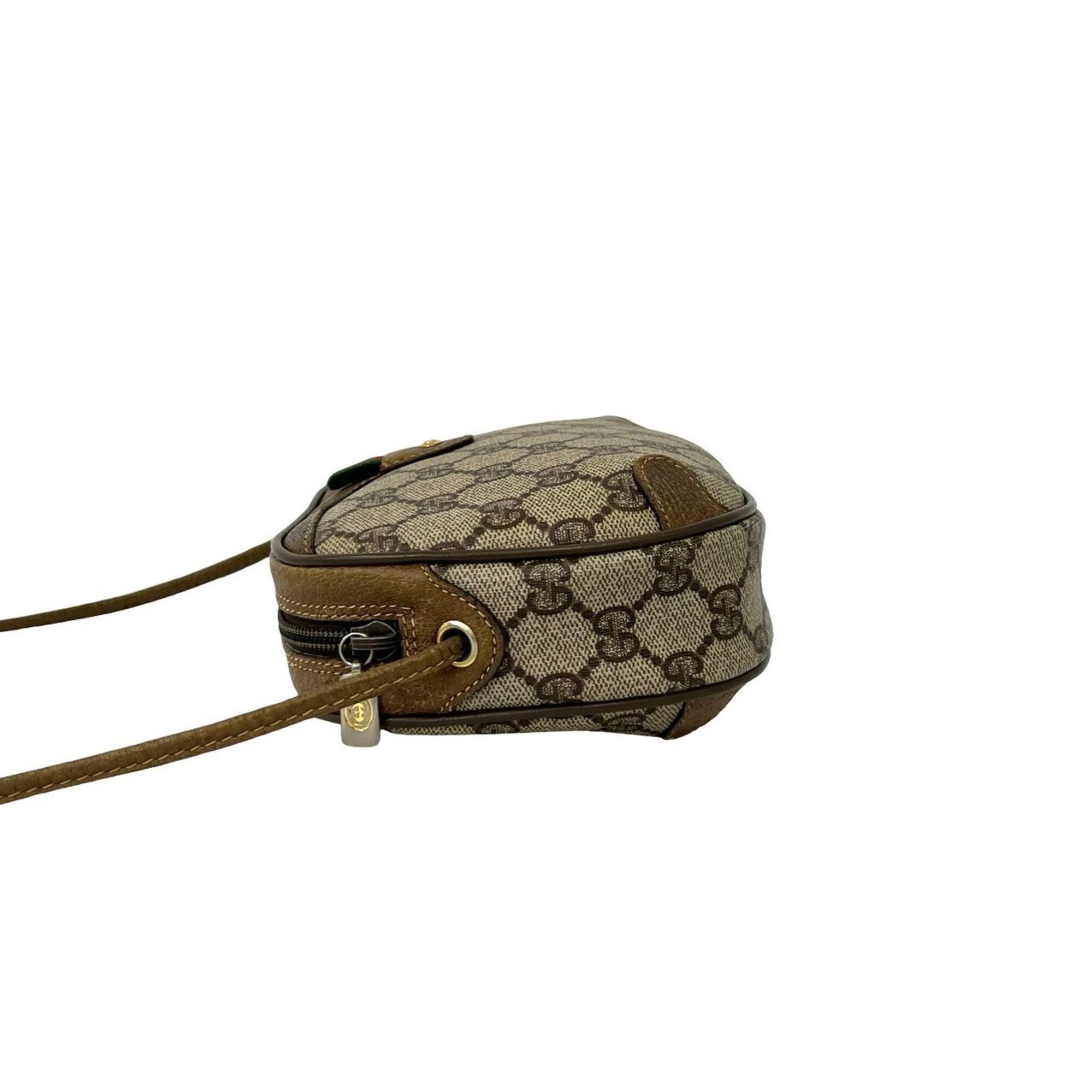 Gucci Brown Green Red Color Leather Pvc Pochette Shoulder Bag (Pre-Owned)