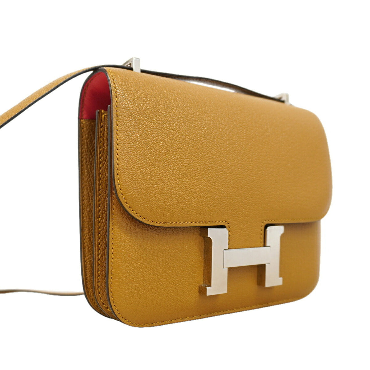 Hermes Brown Chevre Myzore Leather Shoulder Bag (Pre-Owned)