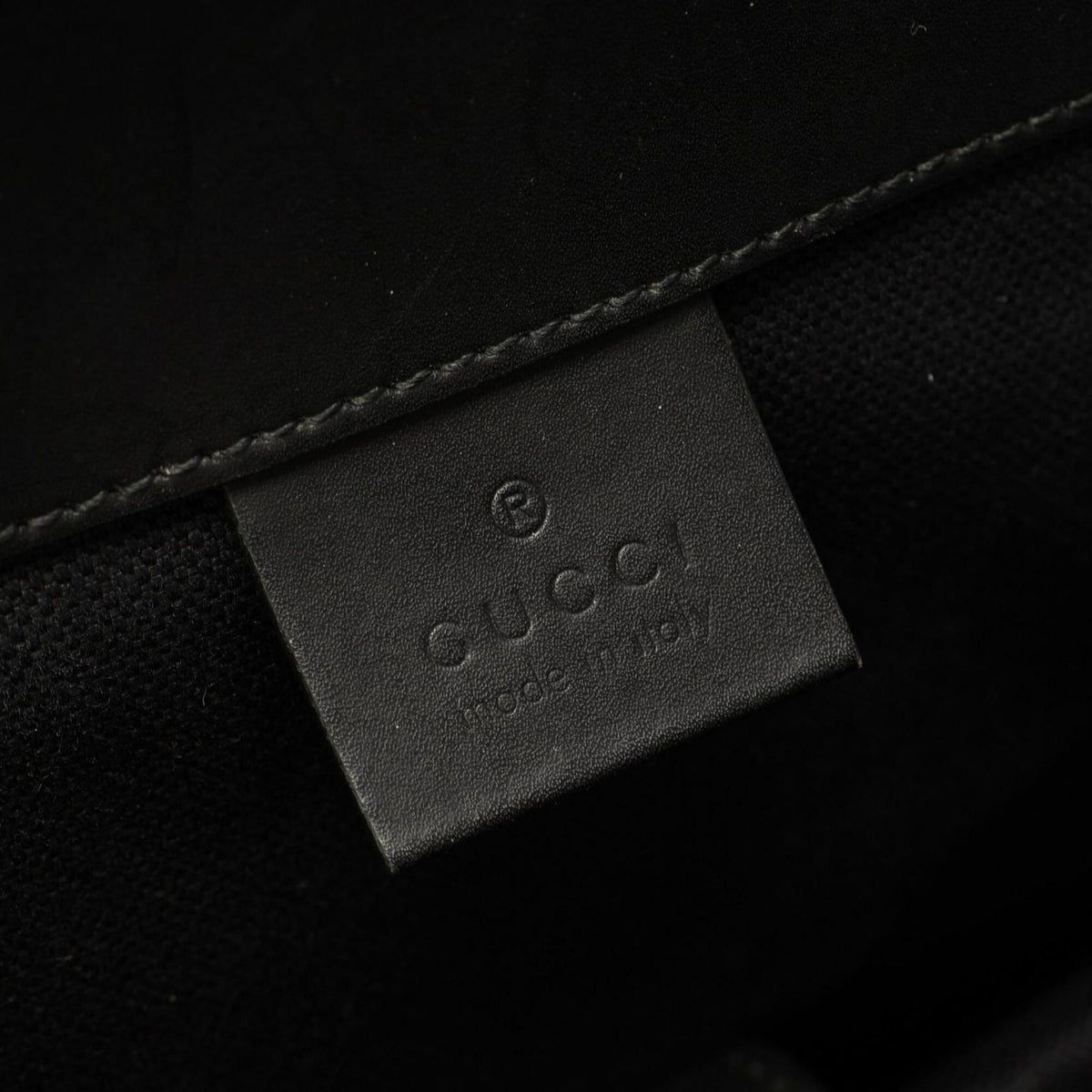 Gucci Black Navy Red Color Coated Canvas Leather Backpack (Pre-Owned)