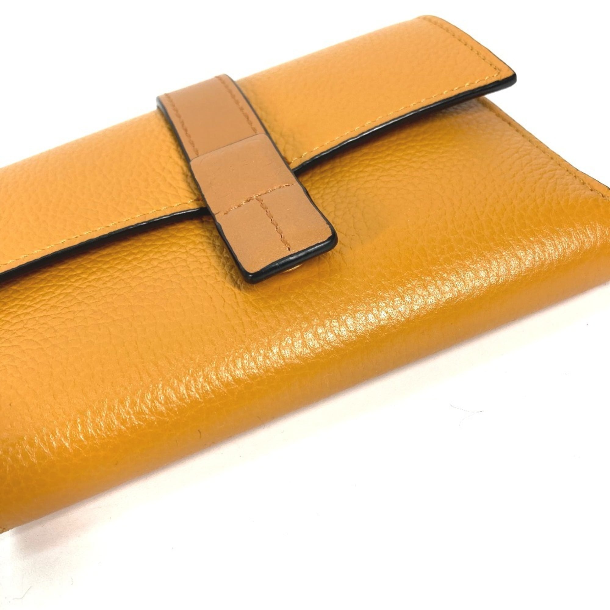 Loewe Brown Yellow Leather Wallet (Tri-Fold) (Pre-Owned)