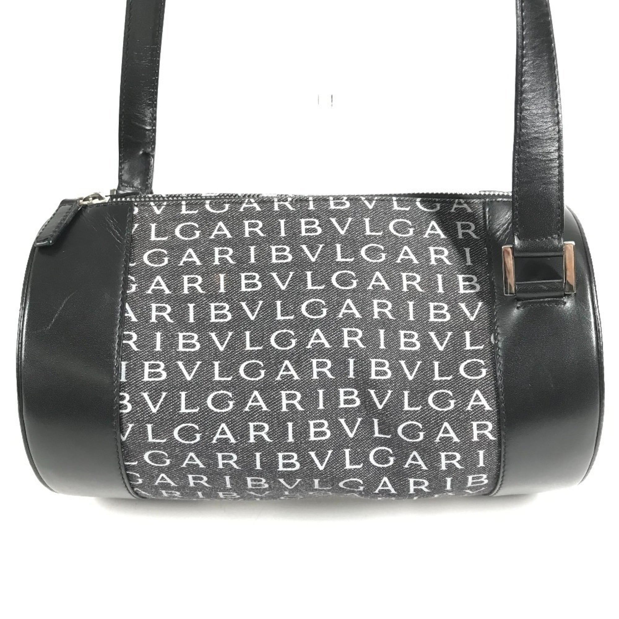 Bvlgari Black Canvas Leather Pochette Shoulder Bag (Pre-Owned)