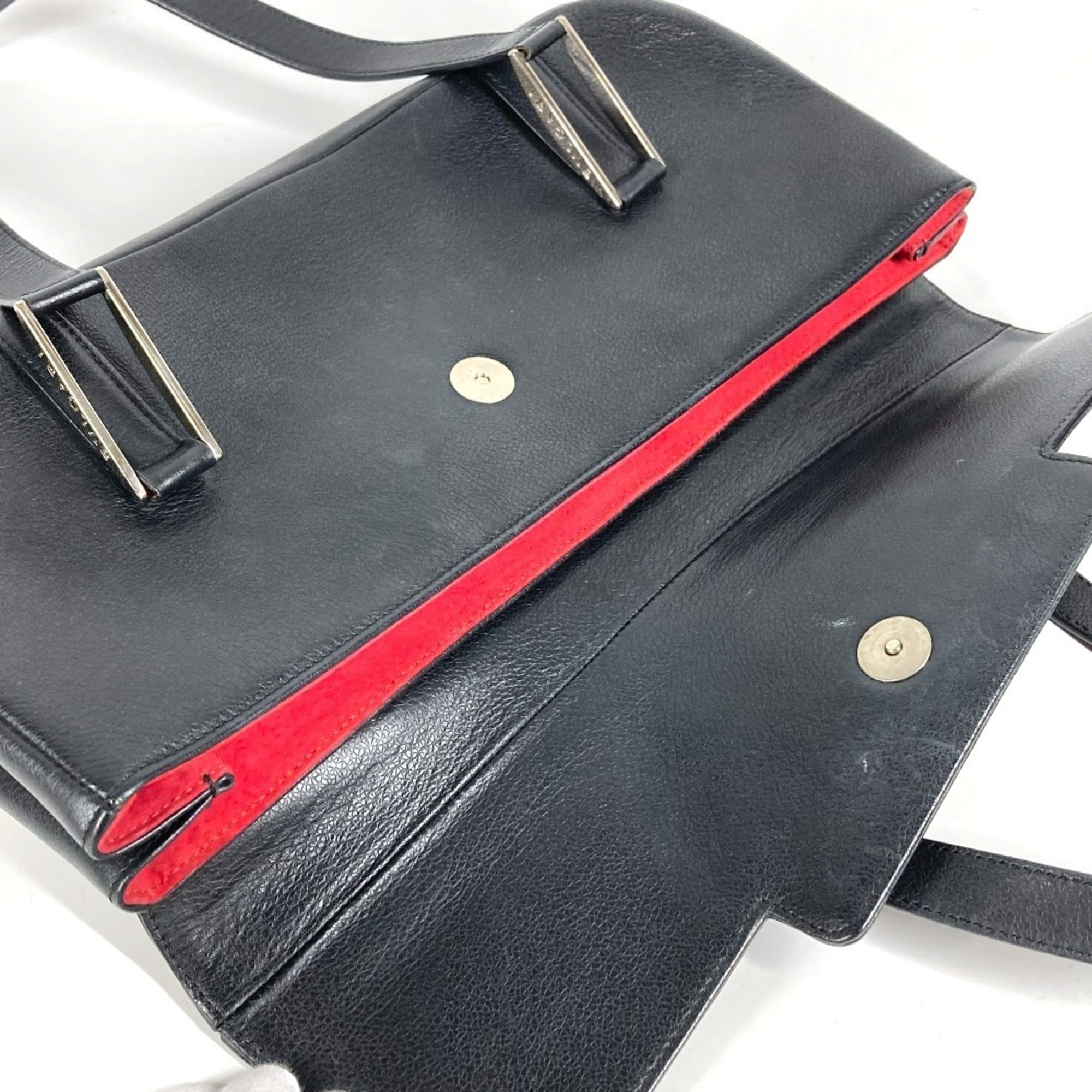 Bvlgari Black Leather Shoulder Bag Tote Bag (Pre-Owned)