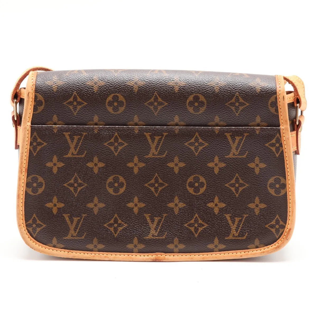 Louis Vuitton Brown Leather Coated Canvas Crossbody Bag Shoulder Bag (Pre-Owned)