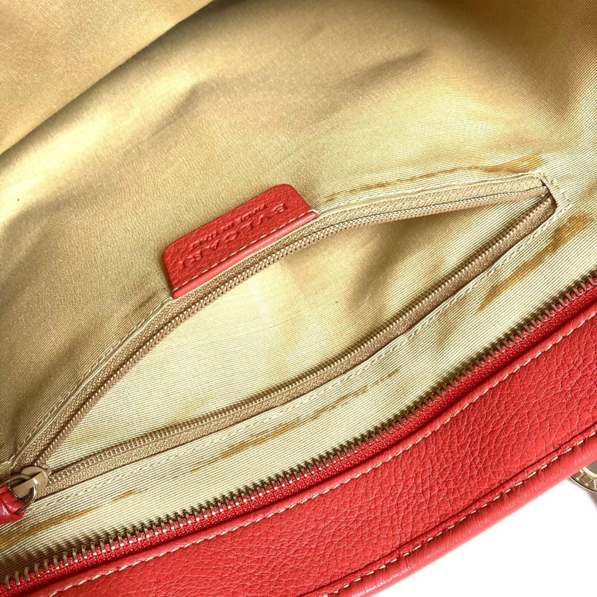Bvlgari Beige Leather Canvas Shoulder Bag Tote Bag (Pre-Owned)