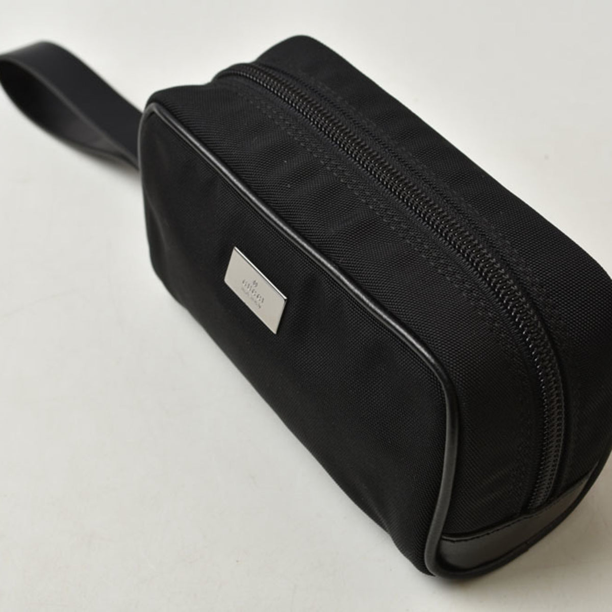 Gucci Black Leather Nylon Pouch (Pre-Owned)