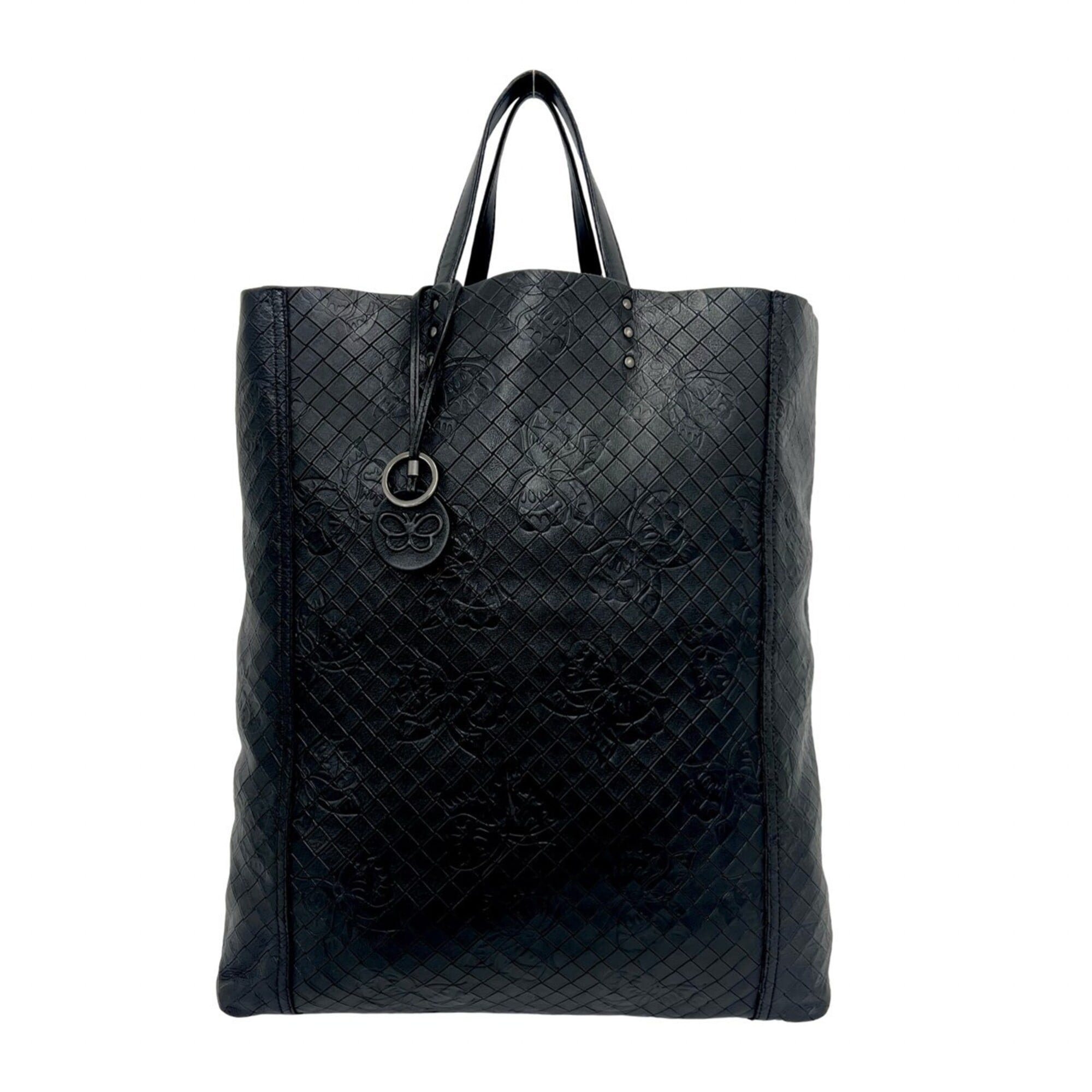 Bottega Veneta Black Leather Handbag Tote Bag (Pre-Owned)