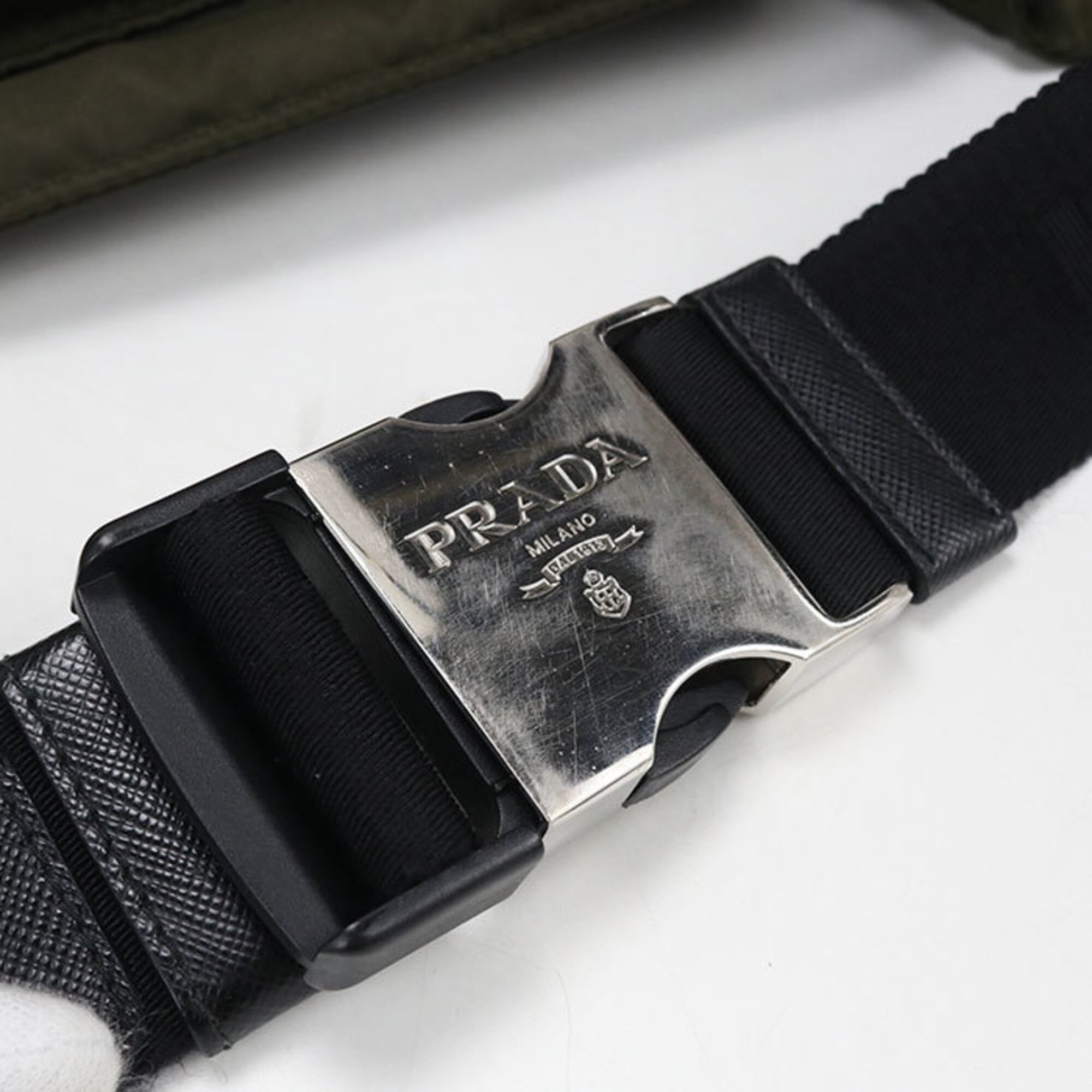 Prada Khaki Nylon Sling Bag (Pre-Owned)