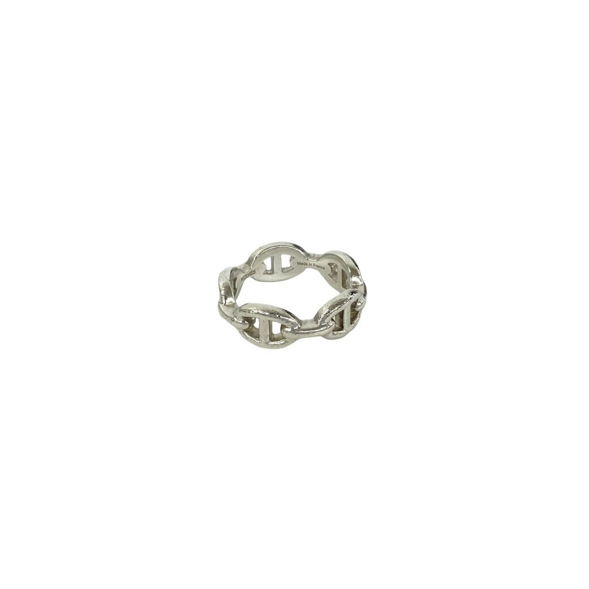 Hermes Silver Silver 925 Band Ring (Pre-Owned)