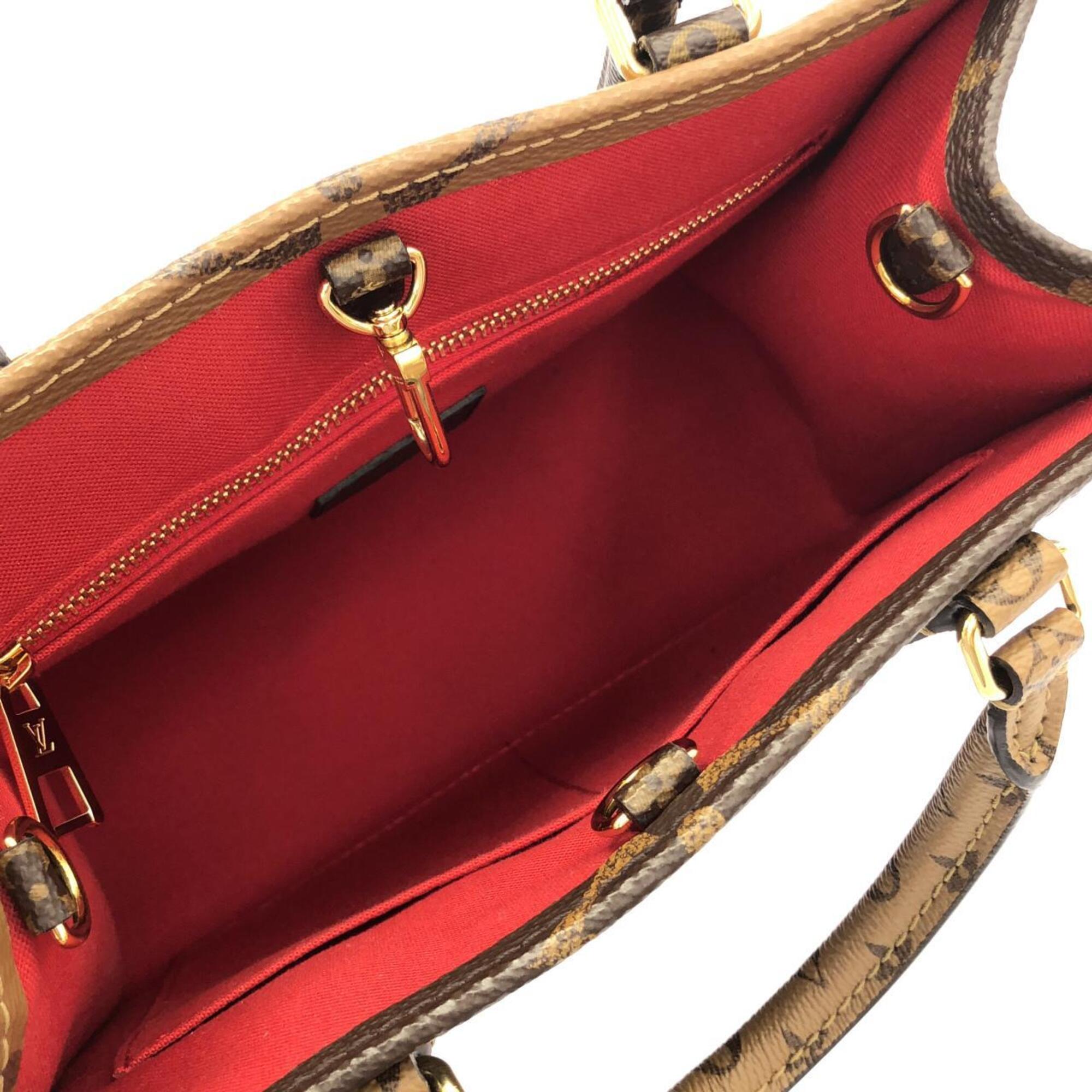 Louis Vuitton Marron Coated Canvas Handbag Pouch (Pre-Owned)