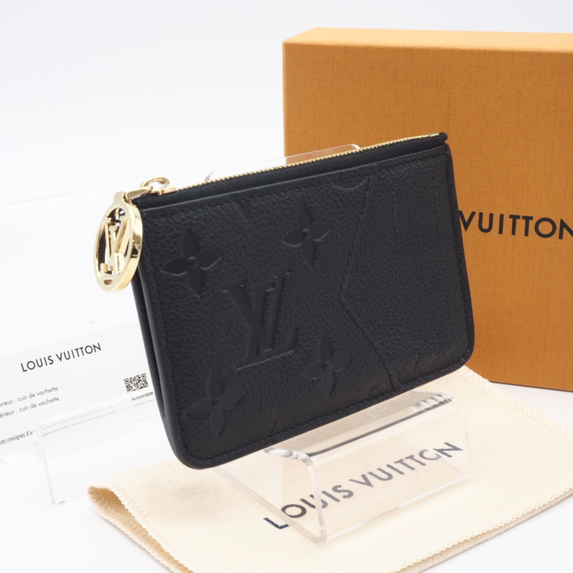 Louis Vuitton Black Noir Leather Coin Purse/Coin Case (Pre-Owned)