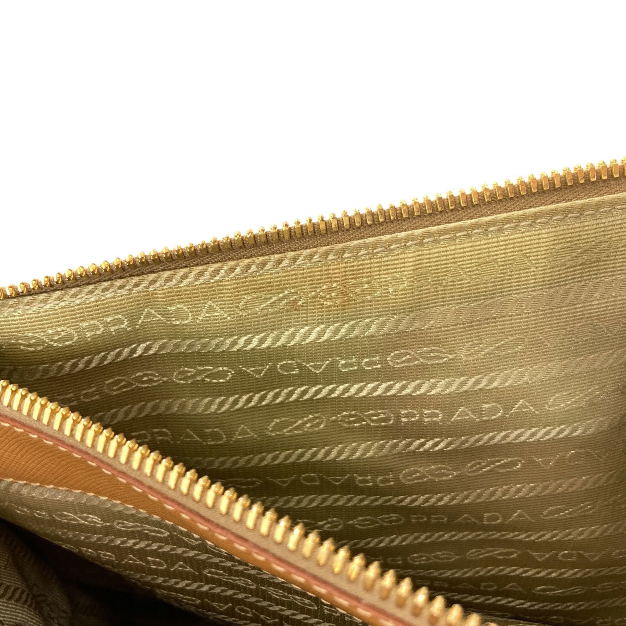 Prada Brown Saffiano Triangle Handbag (Pre-Owned)