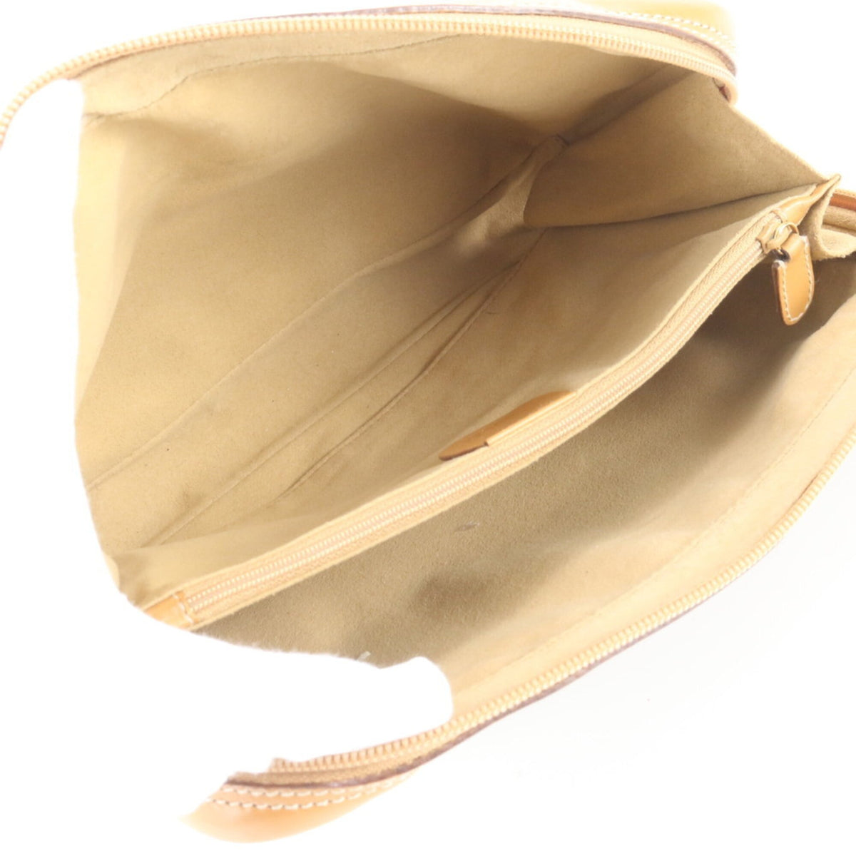 Gucci Brown Leather Canvas Clutch Bag Pouch (Pre-Owned)