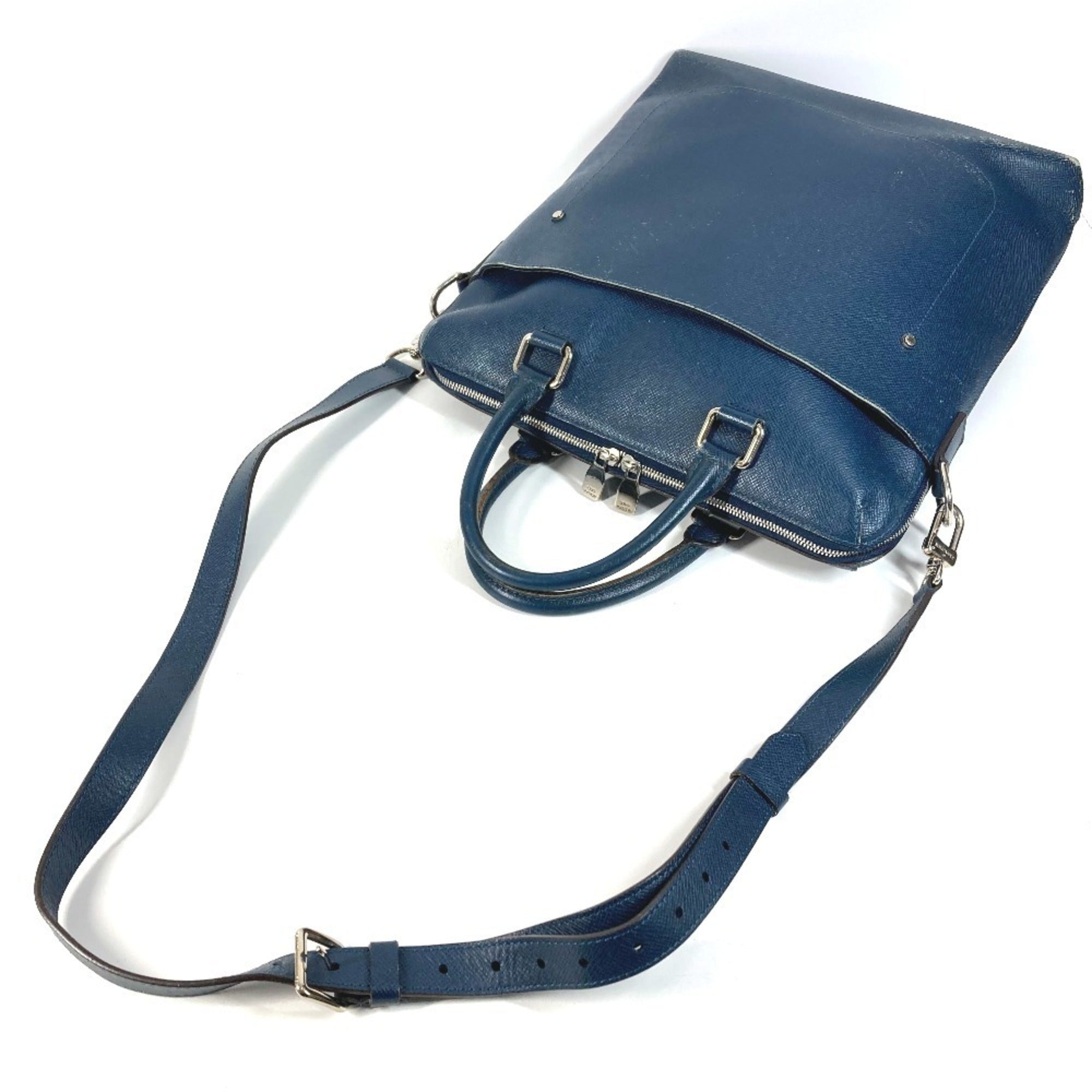 Louis Vuitton Blue Ocean Taiga Leather Shoulder Bag Tote Bag (Pre-Owned)