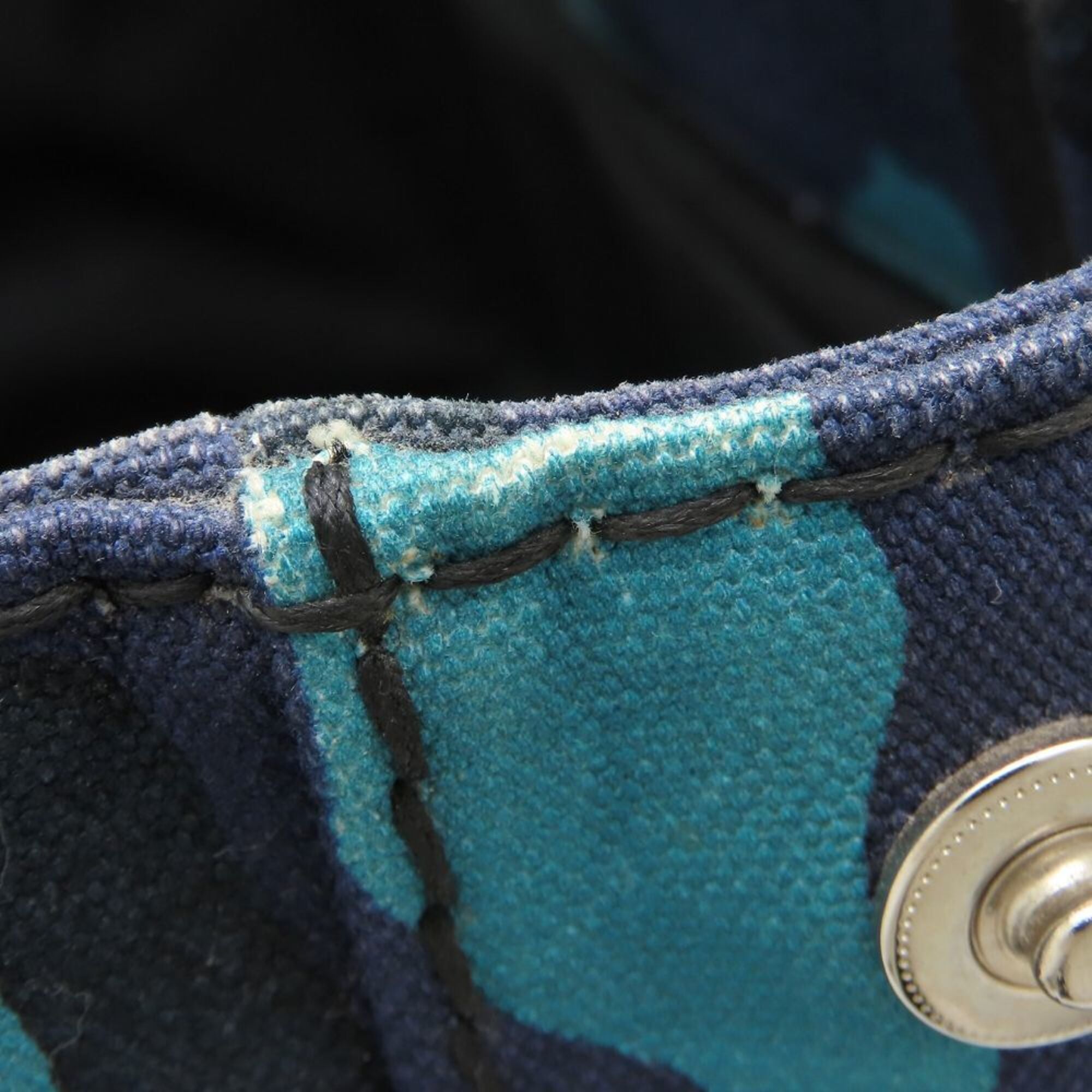 Prada Blue Camouflage Canvas Tote Bag (Pre-Owned)