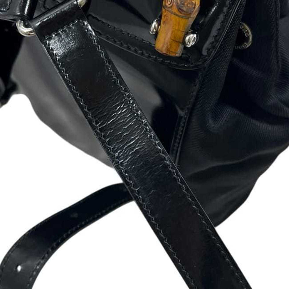 Gucci Black Nylon Leather Backpack (Pre-Owned)