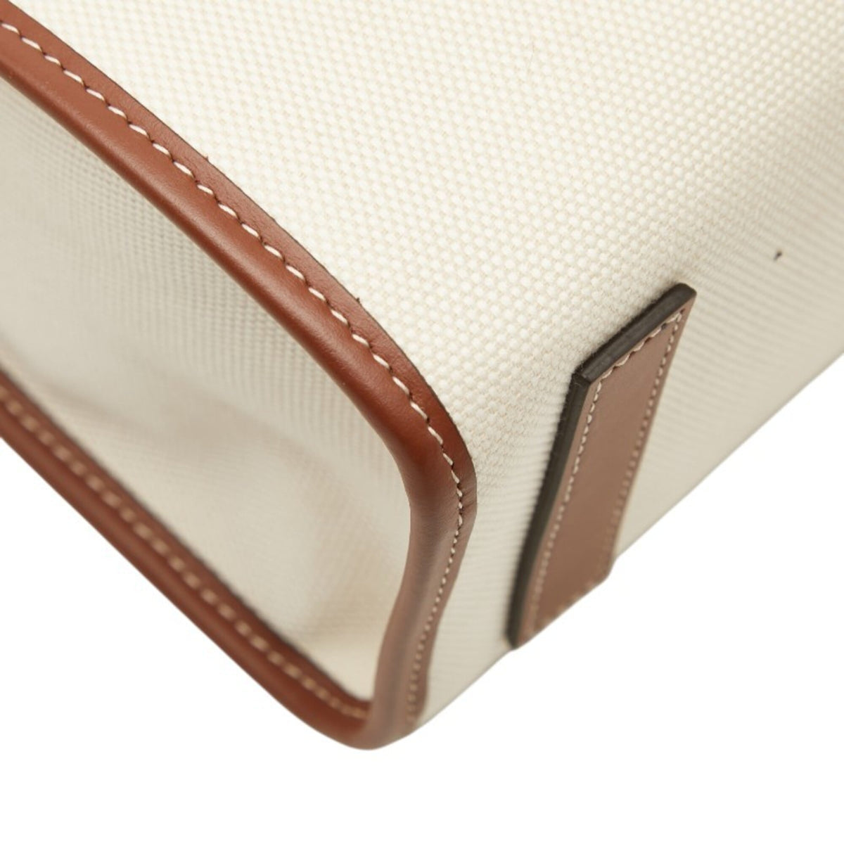 Burberry Brown Ivory Canvas Leather Shoulder Bag Tote Bag (Pre-Owned)