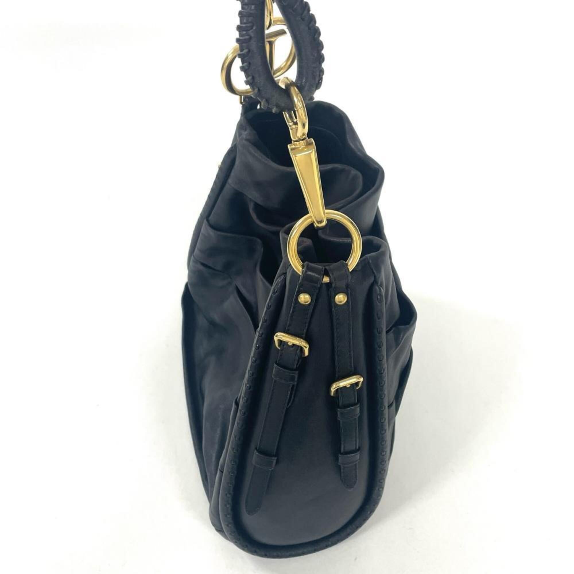 Christian Dior Black Leather Shoulder Bag (Pre-Owned)