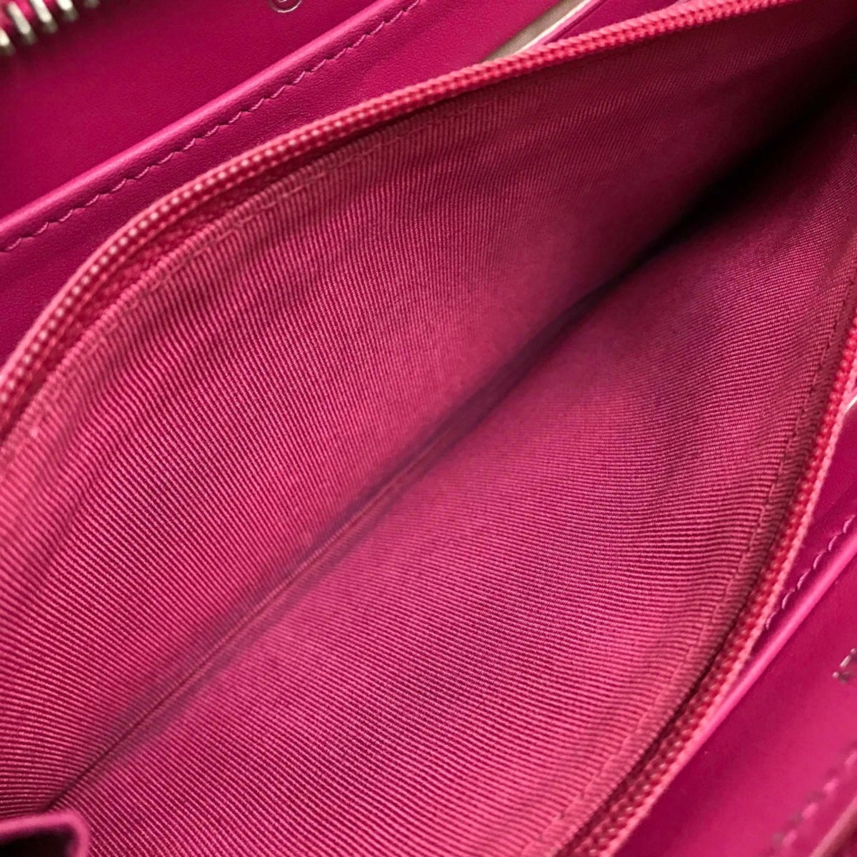 Chanel Pink Grained Calfskin Long Bill Wallet (Bi-Fold) (Pre-Owned)