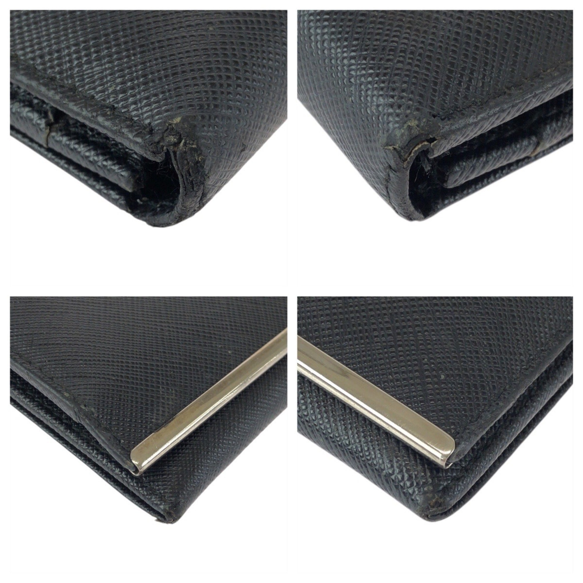 Salvatore Ferragamo Black Leather Long Wallet (Bi-Fold) (Pre-Owned)
