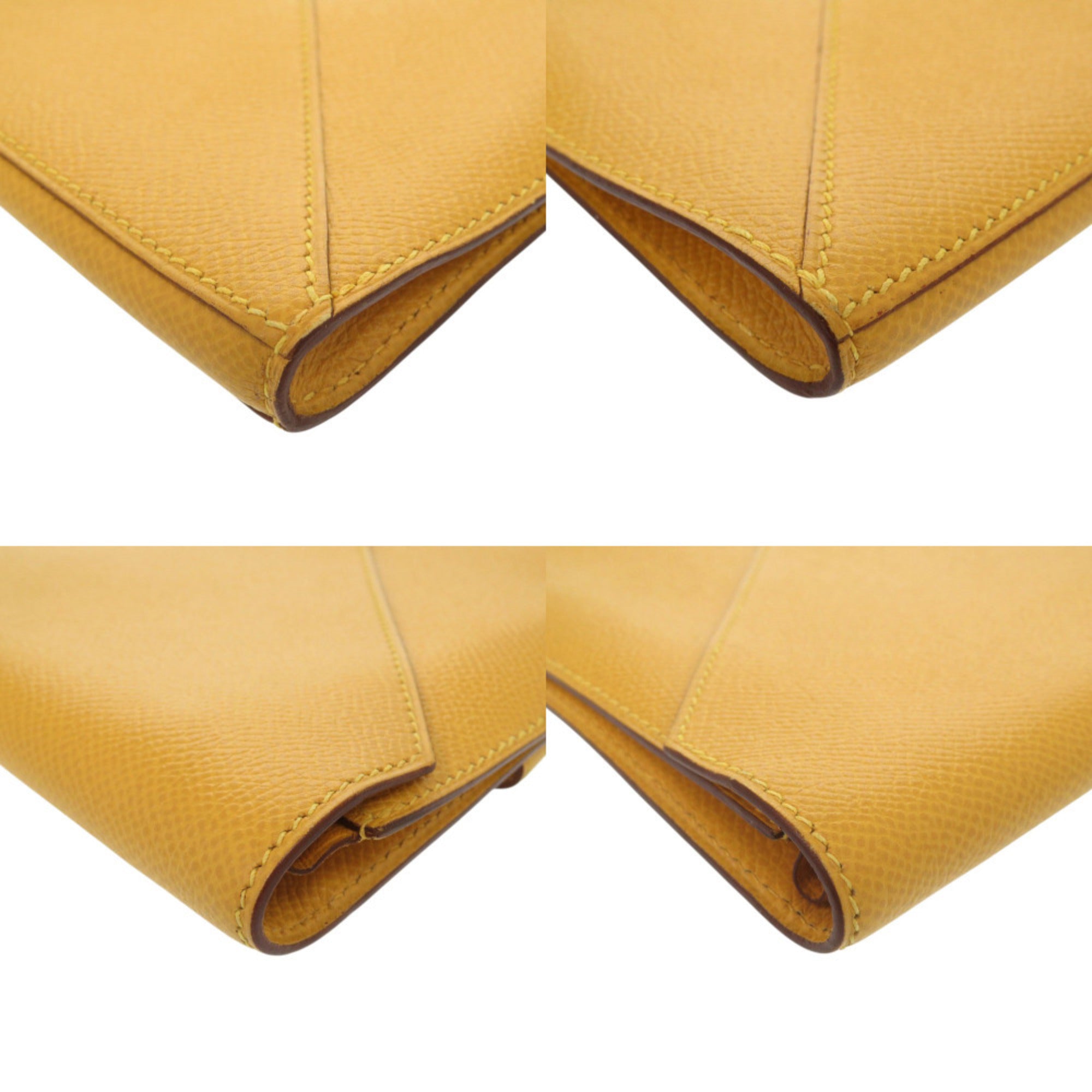 Hermes Yellow Courchevel Leather Clutch Bag (Pre-Owned)