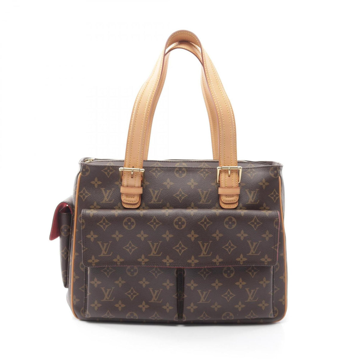 Louis Vuitton Brown Pvc Coated Canvas Leather Handbag (Pre-Owned)