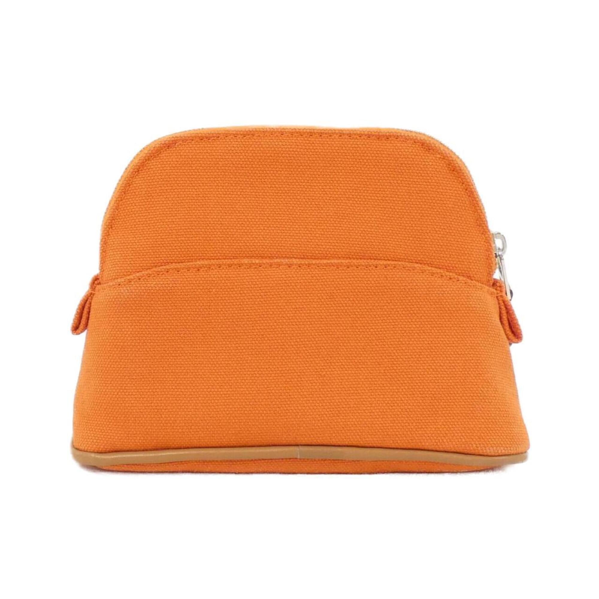 Hermes Feu Orange Canvas Handbag Pouch (Pre-Owned)