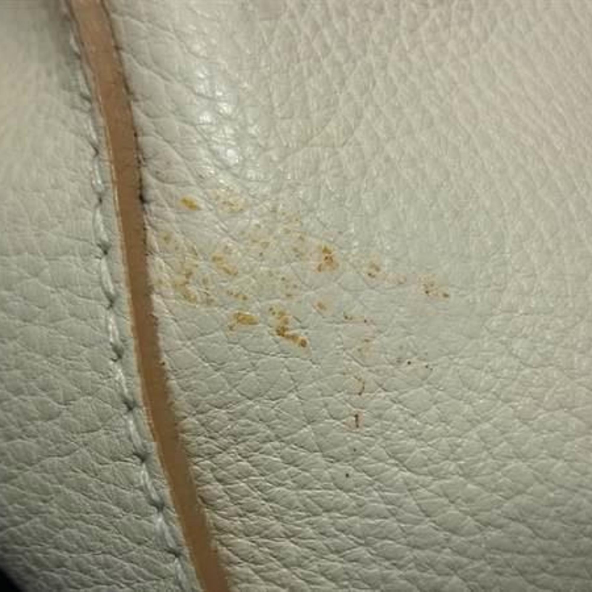 Salvatore Ferragamo Ivory Leather Handbag Shoulder Bag Tote Bag (Pre-Owned)