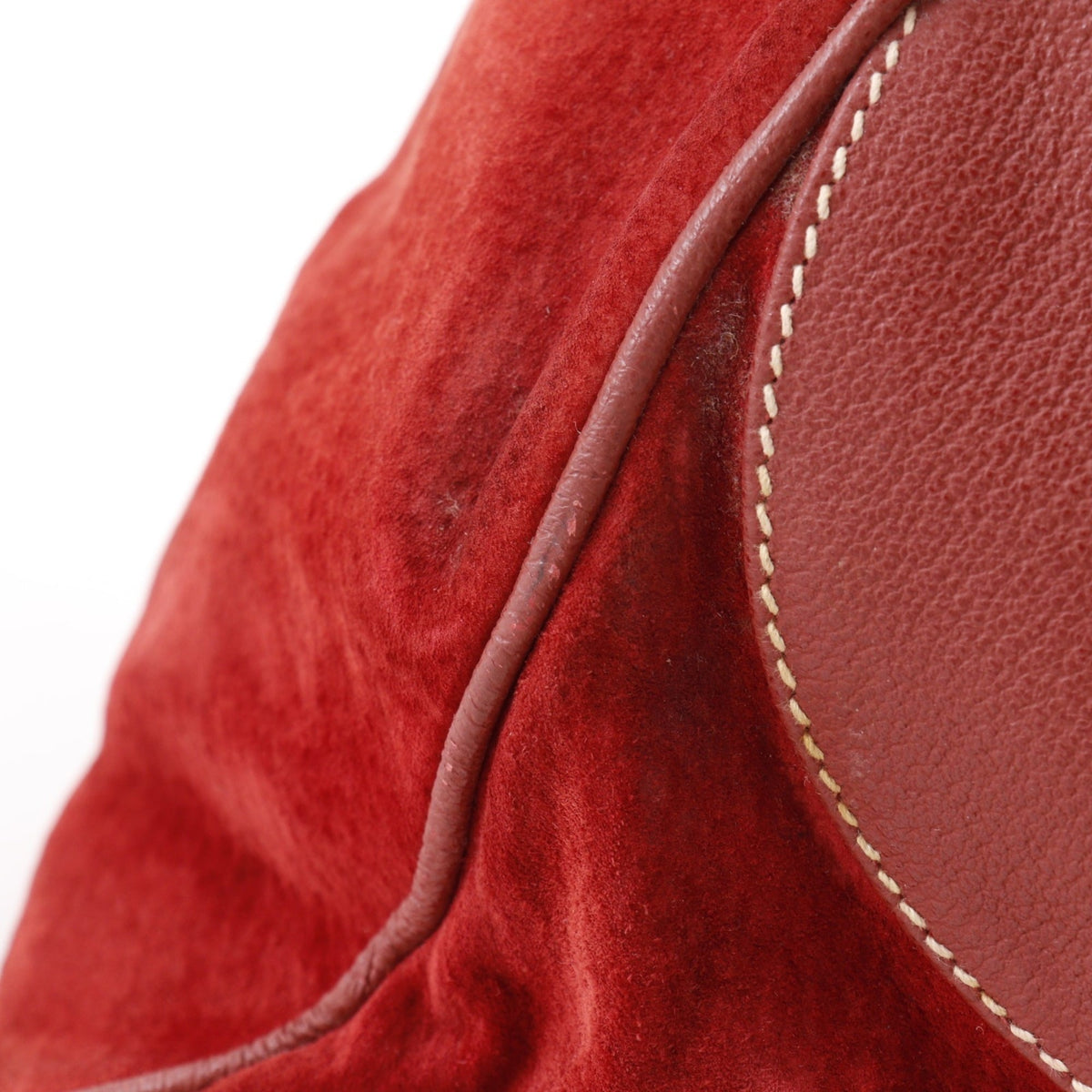 Gucci Red Color Suede Leather Backpack (Pre-Owned)