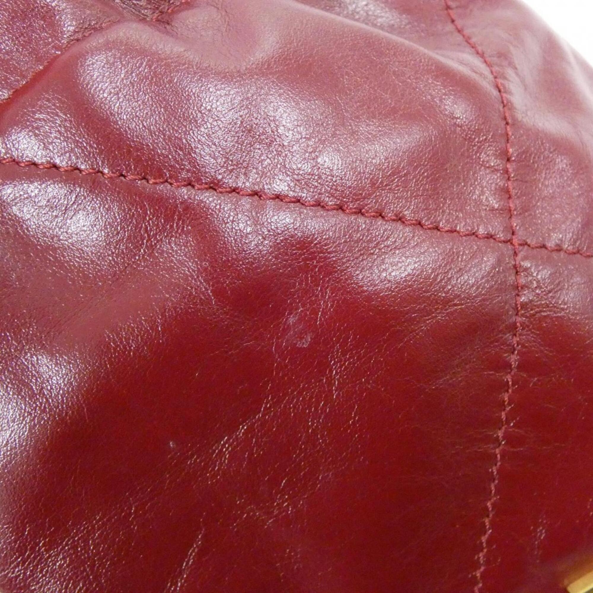 Chanel Bordeaux Leather Handbag (Pre-Owned)