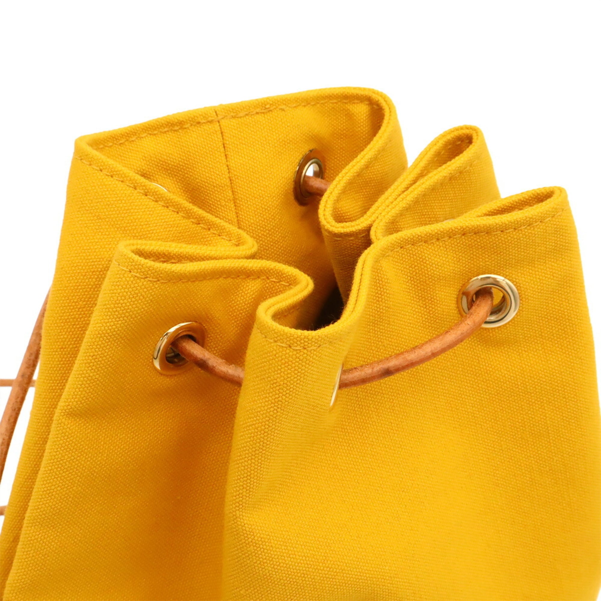Hermes Yellow Canvas Leather Shoulder Bag (Pre-Owned)