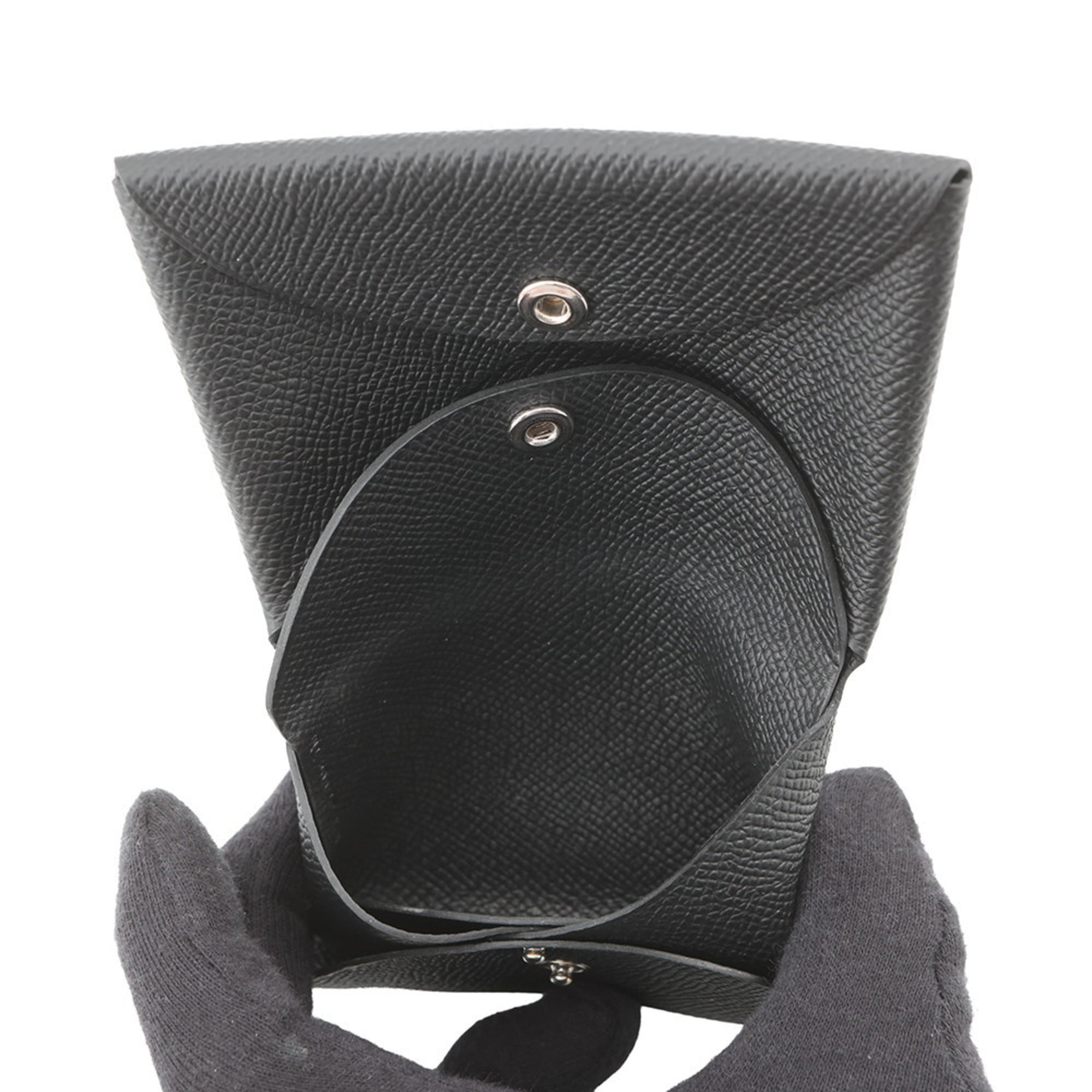 Hermes Black Epsom Leather Coin Purse/Coin Case (Pre-Owned)