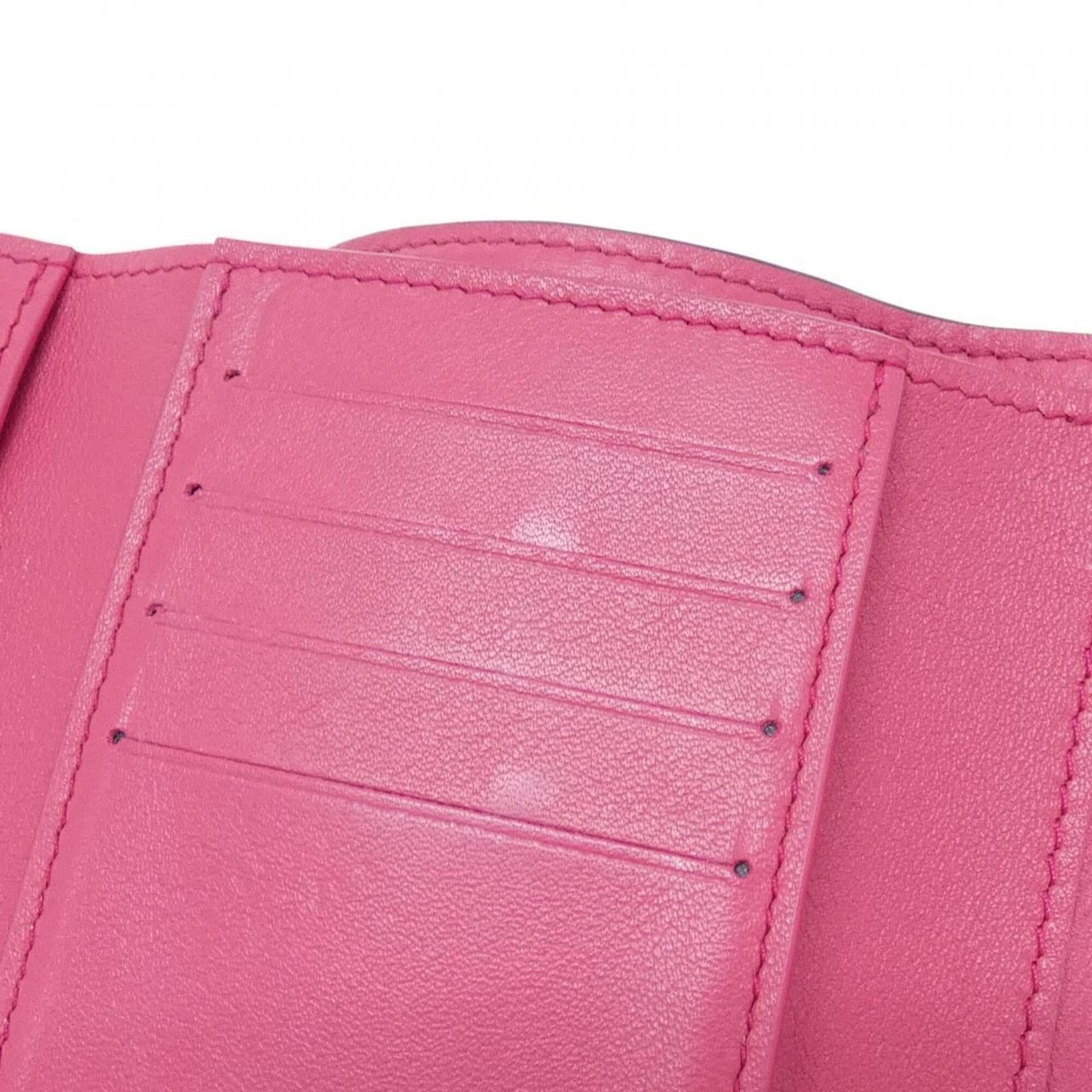 Louis Vuitton Black Hot Pink Leather Wallet (Tri-Fold) (Pre-Owned)