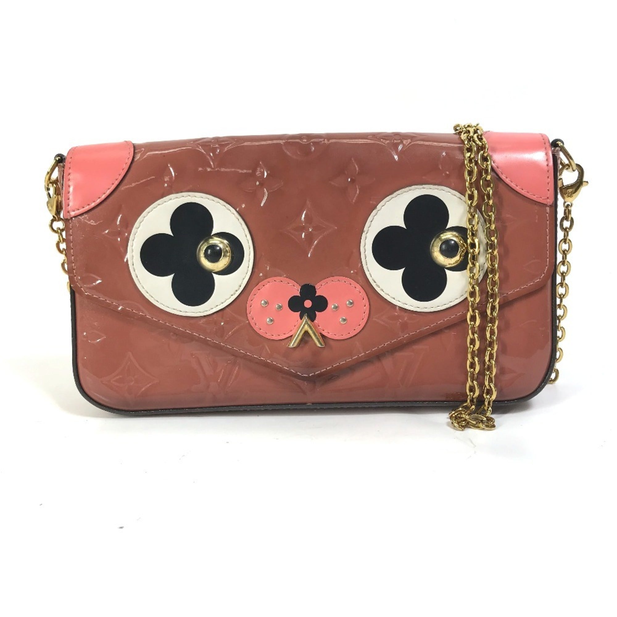 Louis Vuitton Monogram Vernis Pink Patent Leather Pochette Shoulder Bag (Pre-Owned)