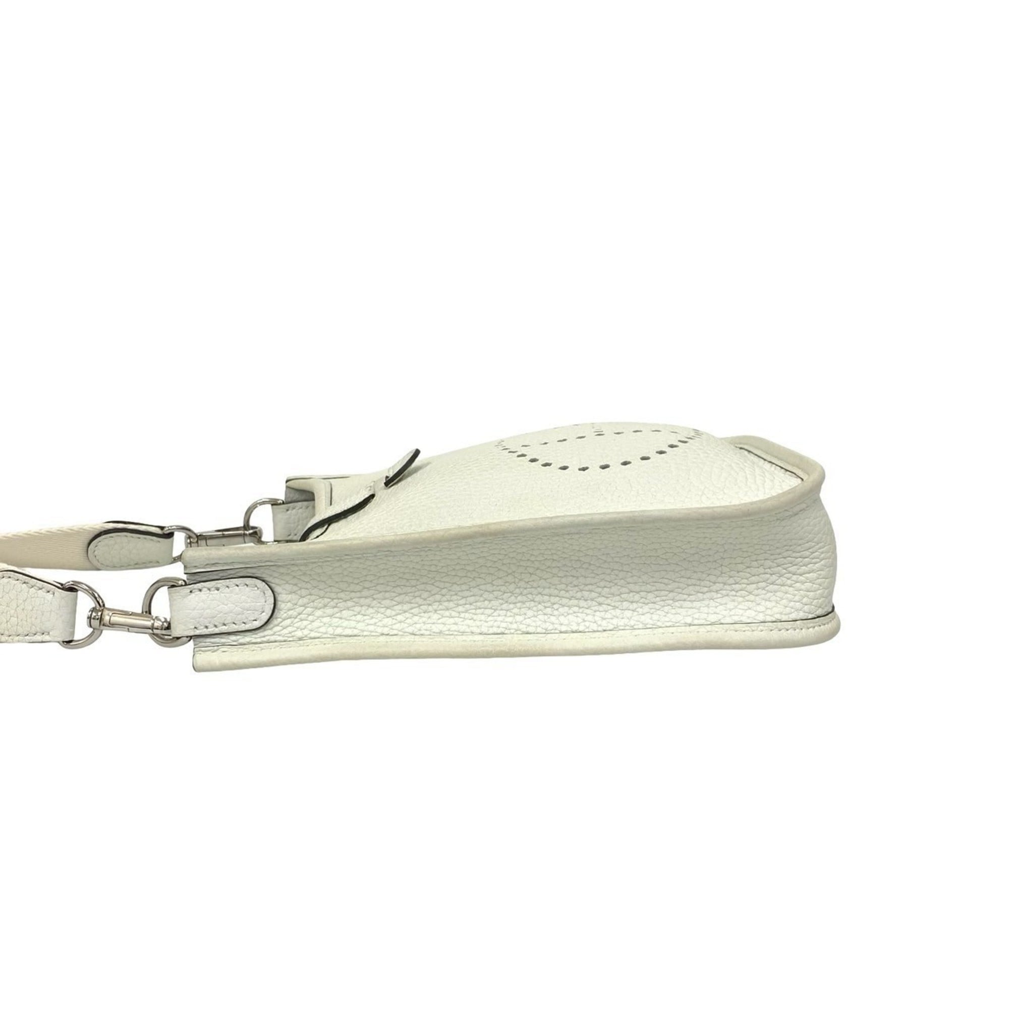 Hermes White Taurillon Clemence Leather Pochette Shoulder Bag (Pre-Owned)
