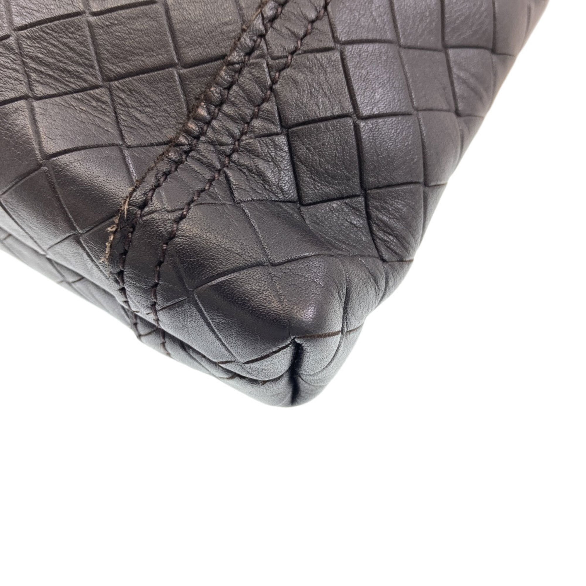 Bottega Veneta Dark Brown Leather Shoulder Bag (Pre-Owned)