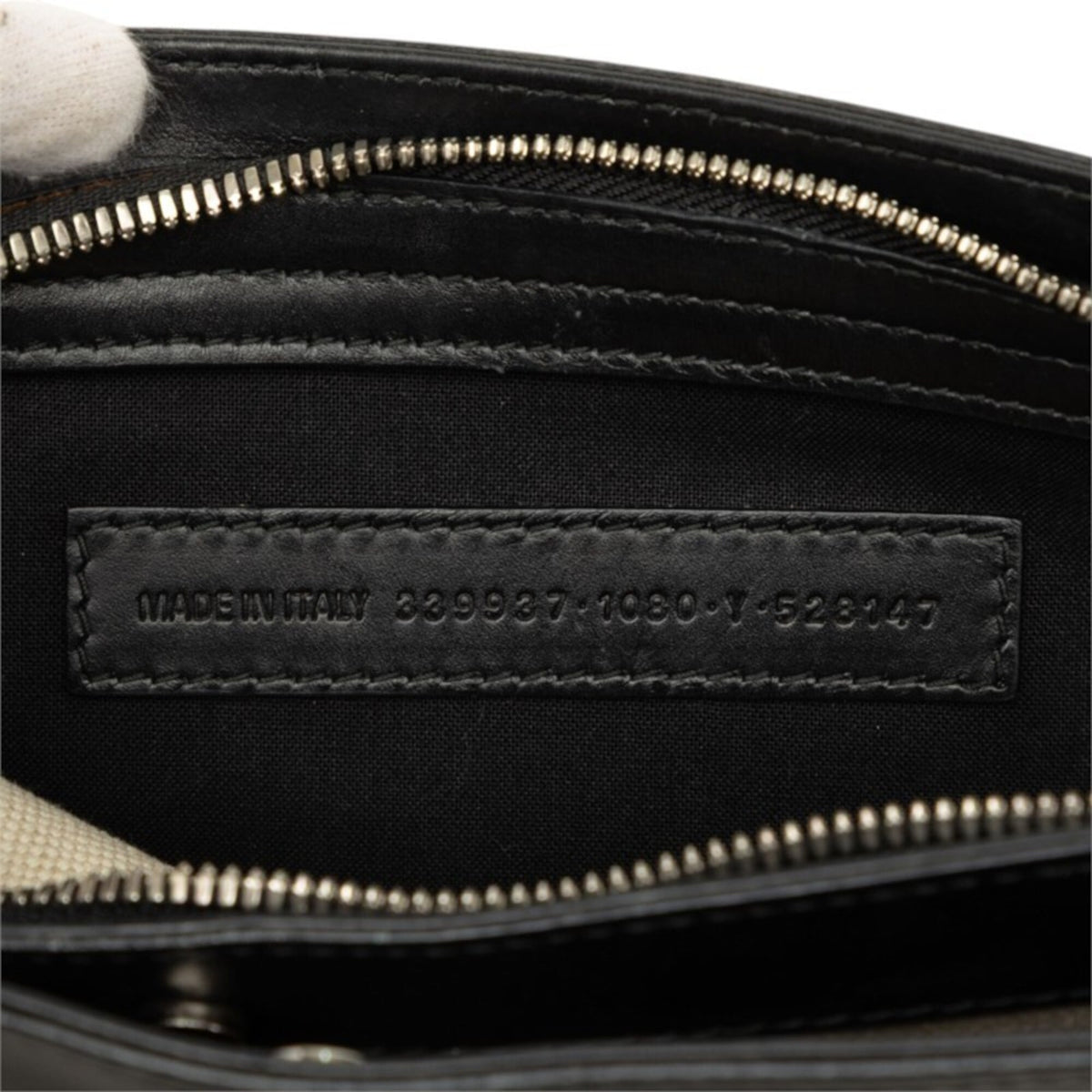 Balenciaga Black White Canvas Leather Shoulder Bag (Pre-Owned)