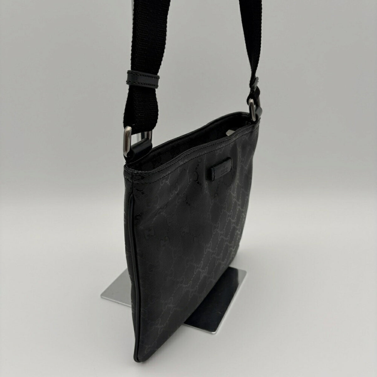 Gucci Black Pvc Coated Canvas Leather Shoulder Bag (Pre-Owned)