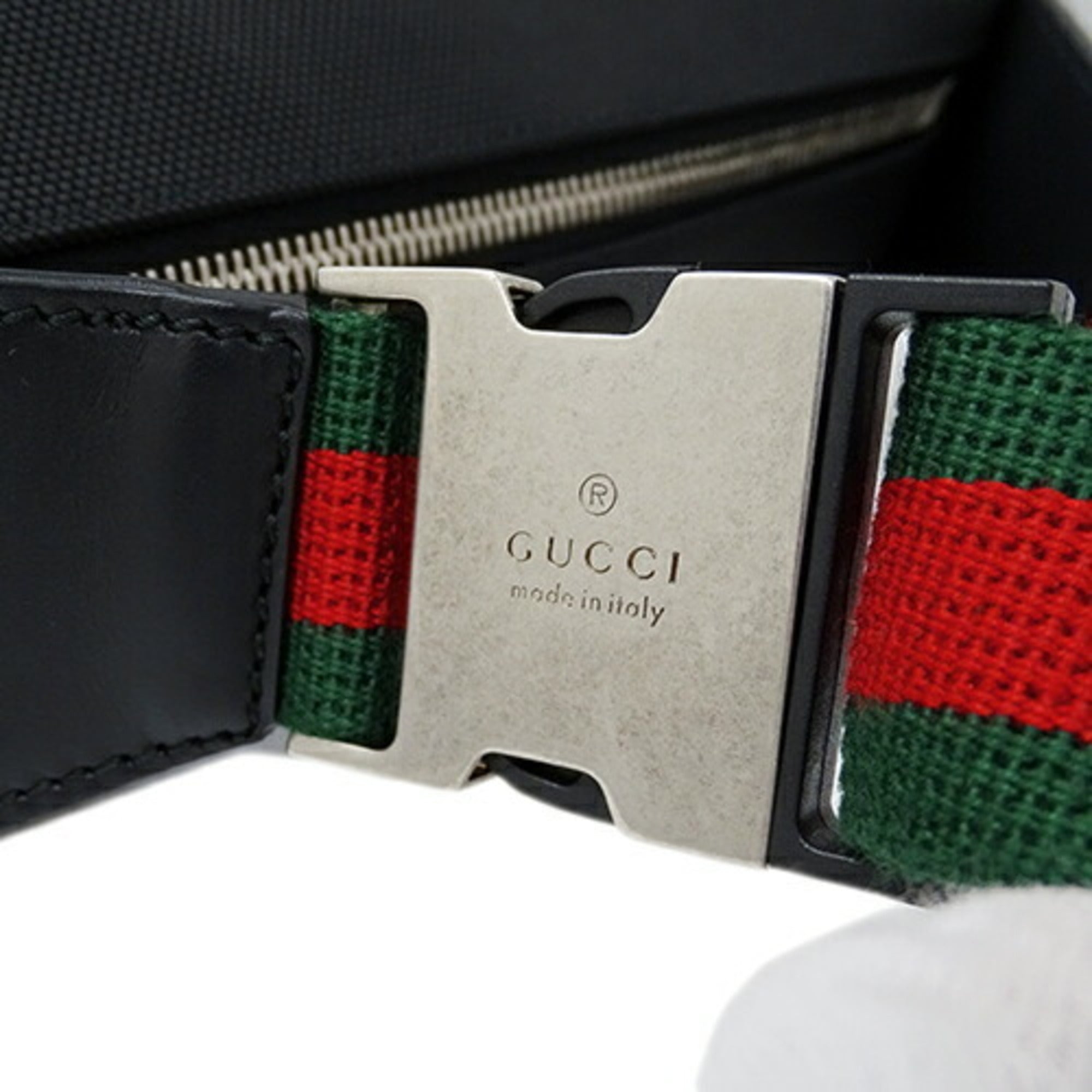 Gucci Black Canvas Shoulder Bag Sling Bag (Pre-Owned)