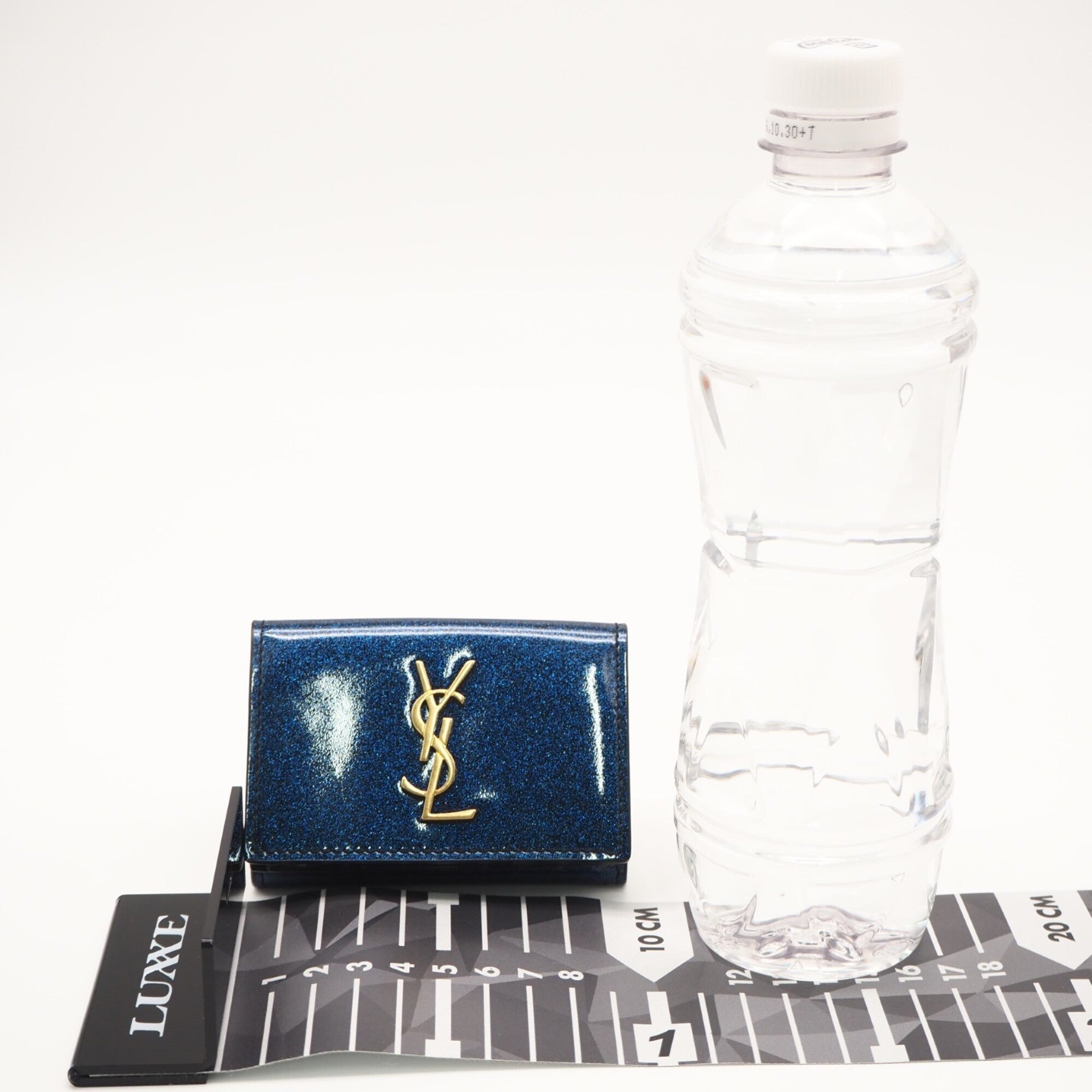 Yves Saint Laurent Blue Patent Leather Wallet (Tri-Fold) (Pre-Owned)