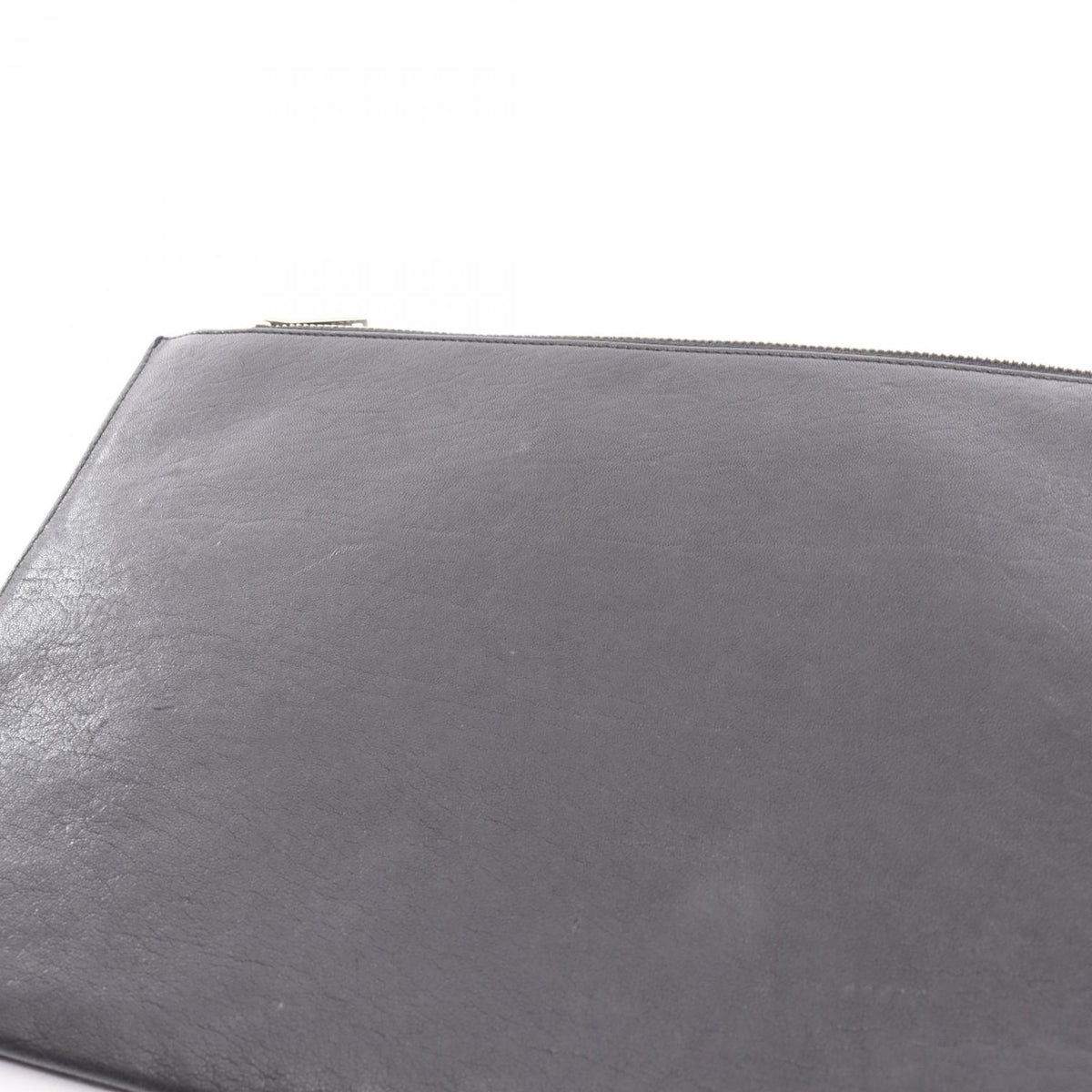 Yves Saint Laurent Black Silver Leather Clutch Bag (Pre-Owned)