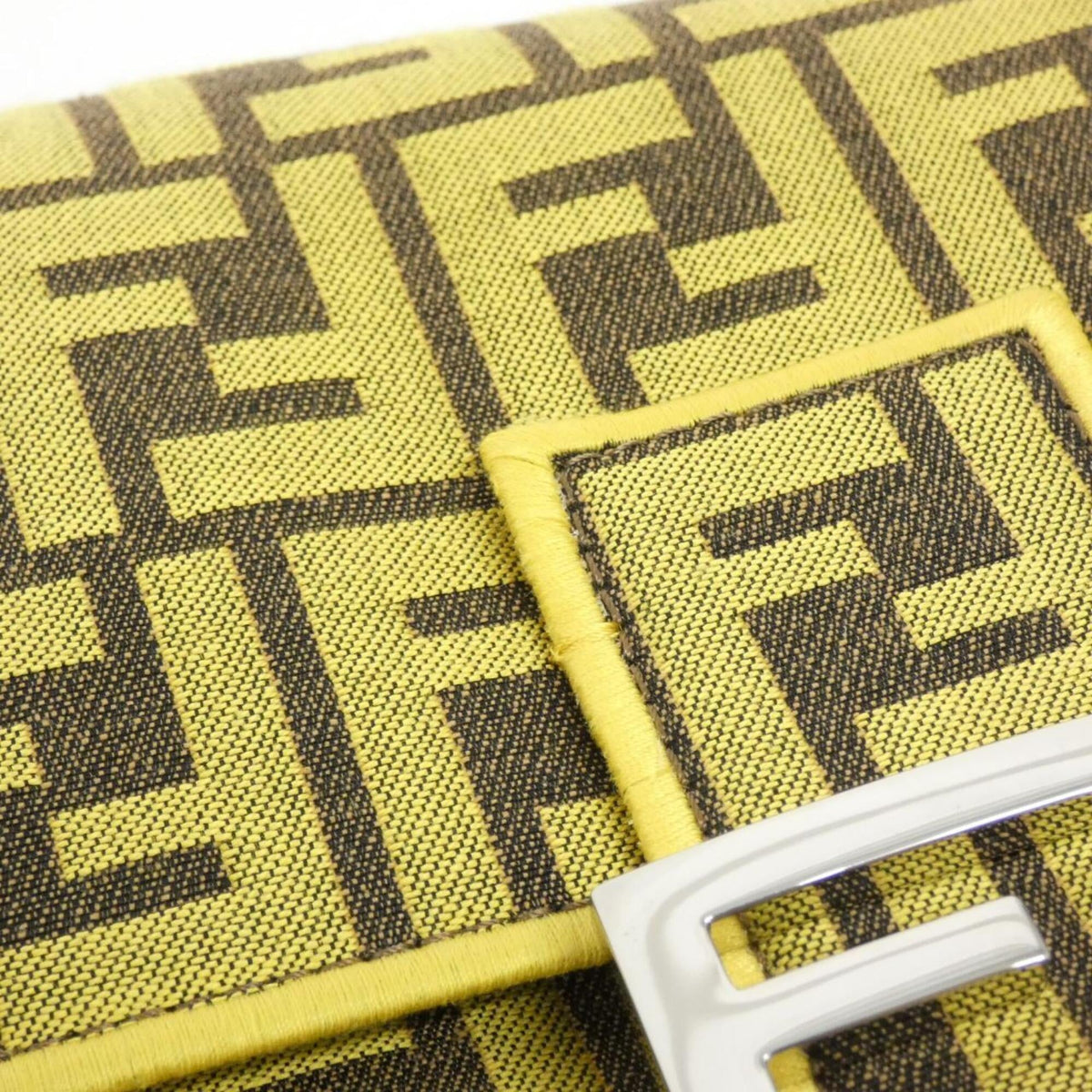 Fendi Yellow Canvas Shoulder Bag (Pre-Owned)