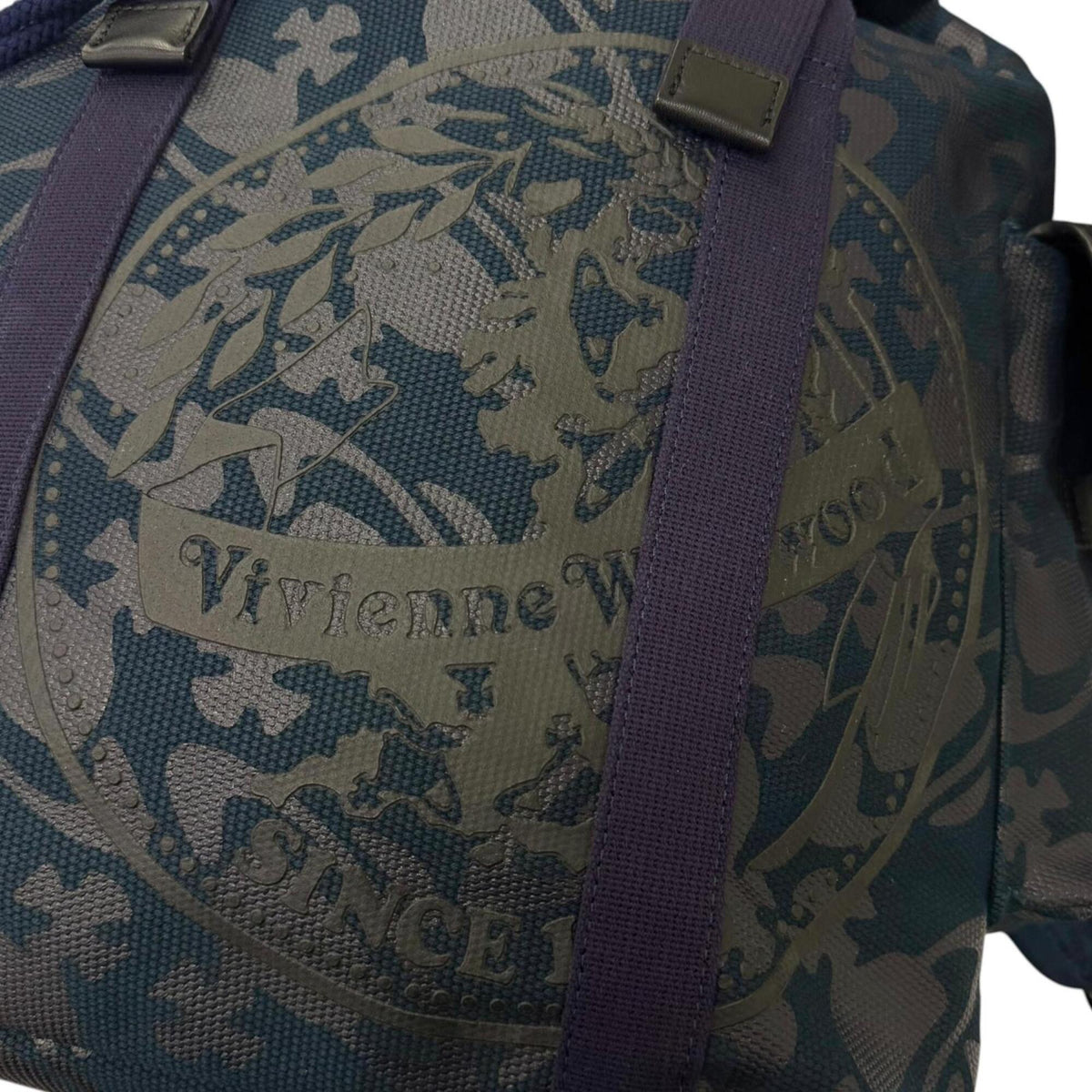 Vivienne Westwood Navy Canvas Leather Backpack (Pre-Owned)