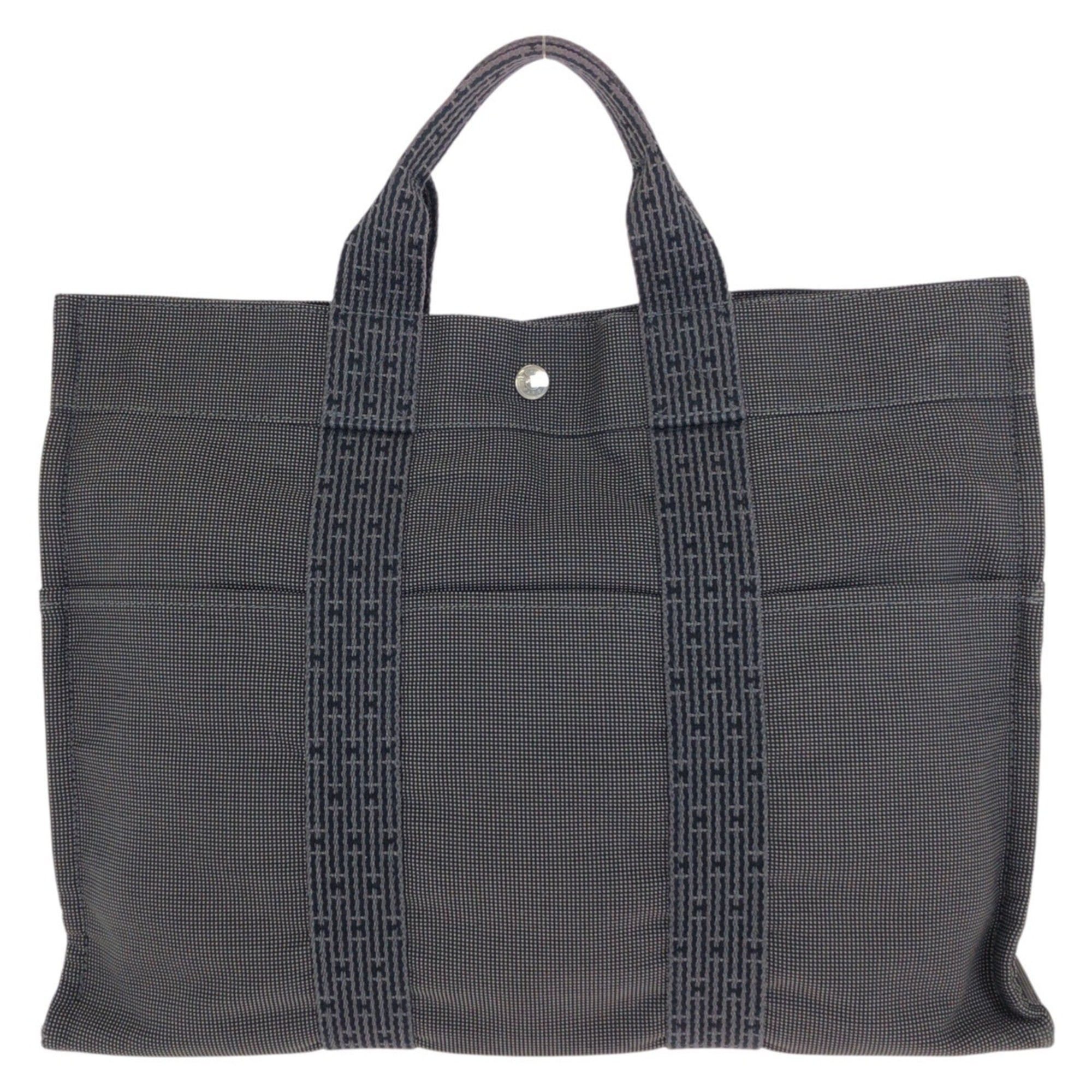 Hermes Gray Polyamide Polyester Handbag Tote Bag (Pre-Owned)